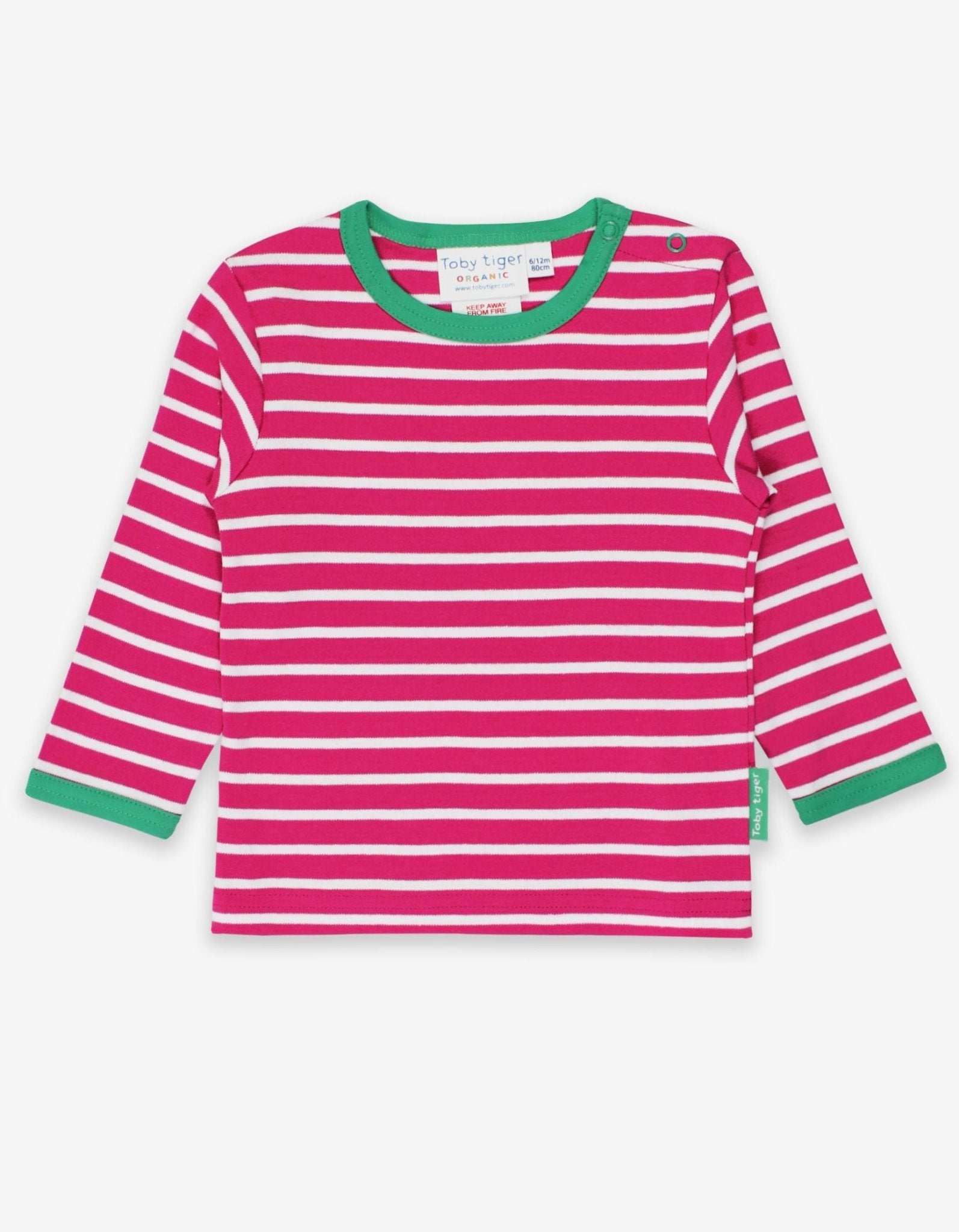 Organic Pink Breton Long Sleeved T Shirt