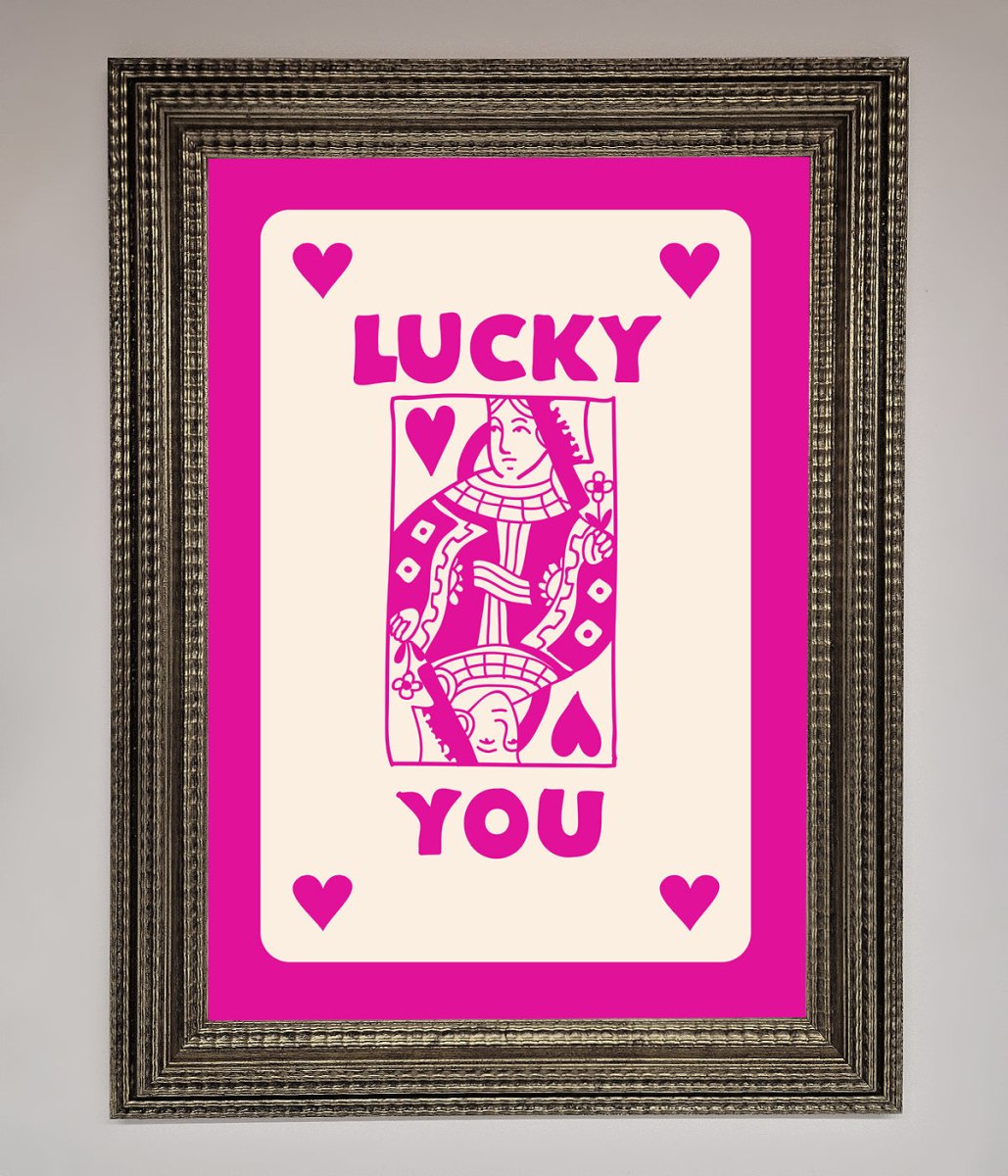 Lucky You Hot Pink Framed Poster