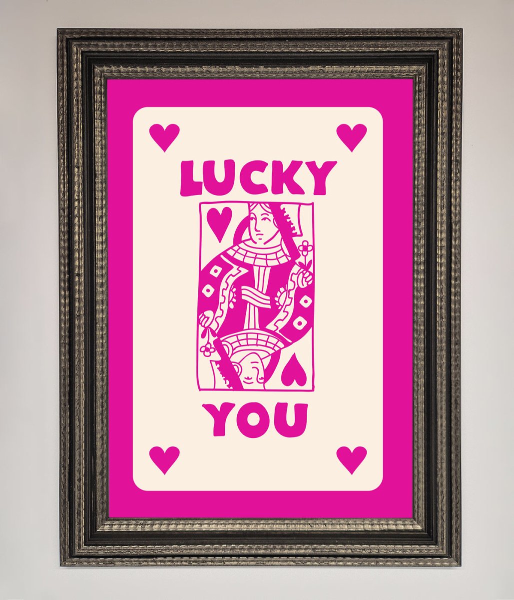 Lucky You Hot Pink Framed Poster