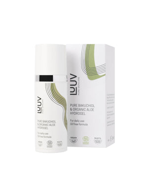 Oil-Free Organic Hydrogel Moisturizer – Bakuchiol & Aloe Vera by LUUV at www.brixbailey.com