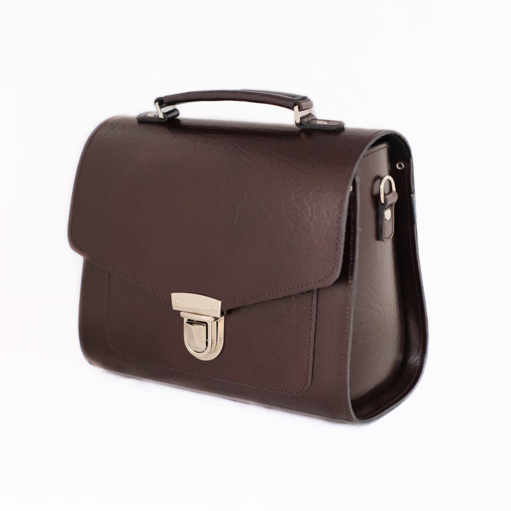 Executive Handmade Leather Sugarcube Grande - Marsala Red