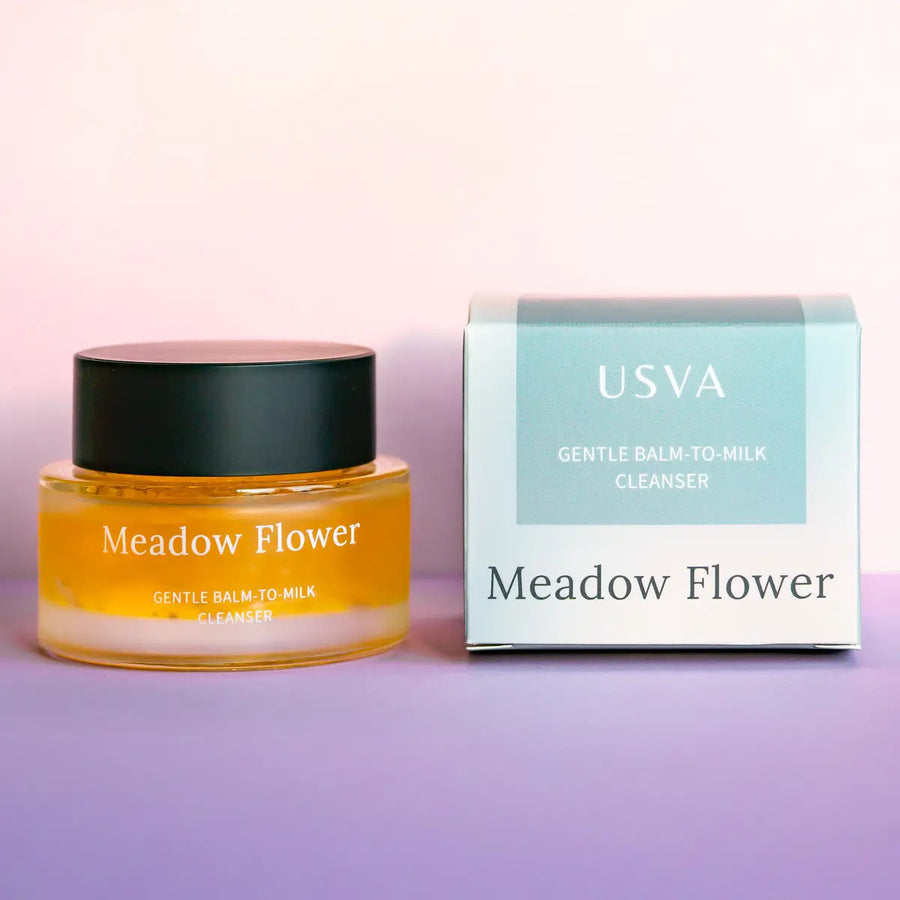 Meadow Flower Balm-to-Milk Cleanser – Gentle & Nourishing by Usva Cosmetics at www.brixbailey.com