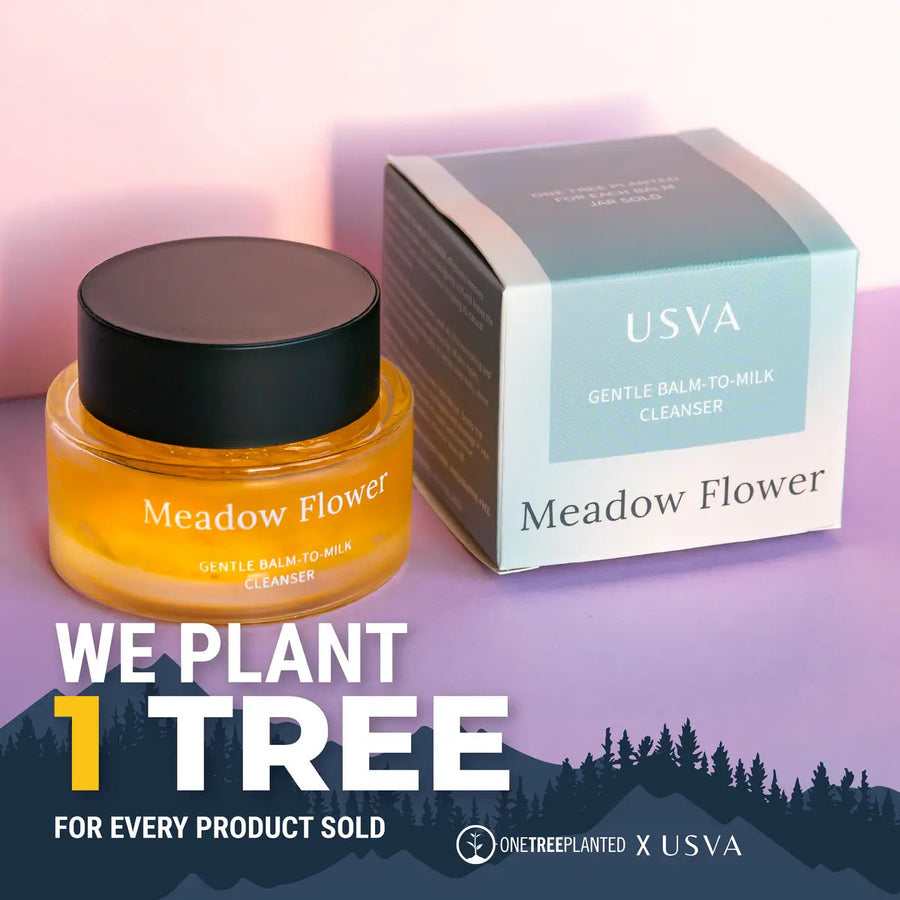 Meadow Flower Balm-to-Milk Cleanser – Gentle & Nourishing by Usva Cosmetics at www.brixbailey.com