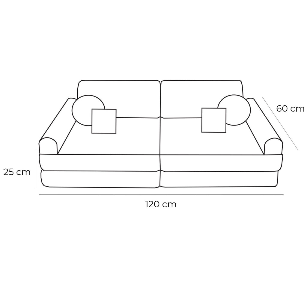 Medium Modular Sofa for Kids - Tangle Honey Mustard
