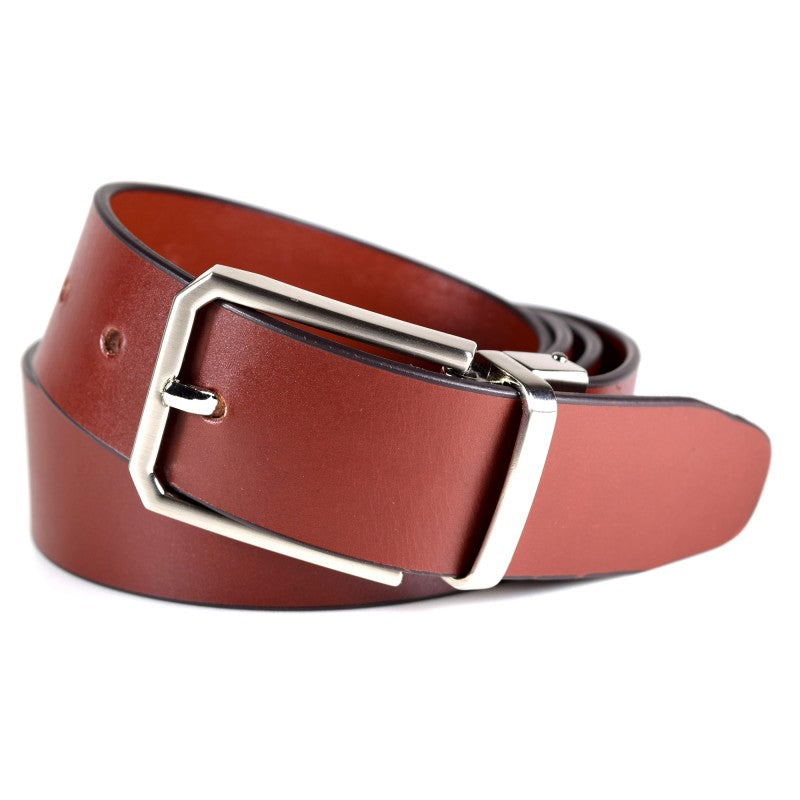 Full-Grain Leather Belt – Adjustable & Brushed Nickel Buckle by Papillon at www.brixbailey.com