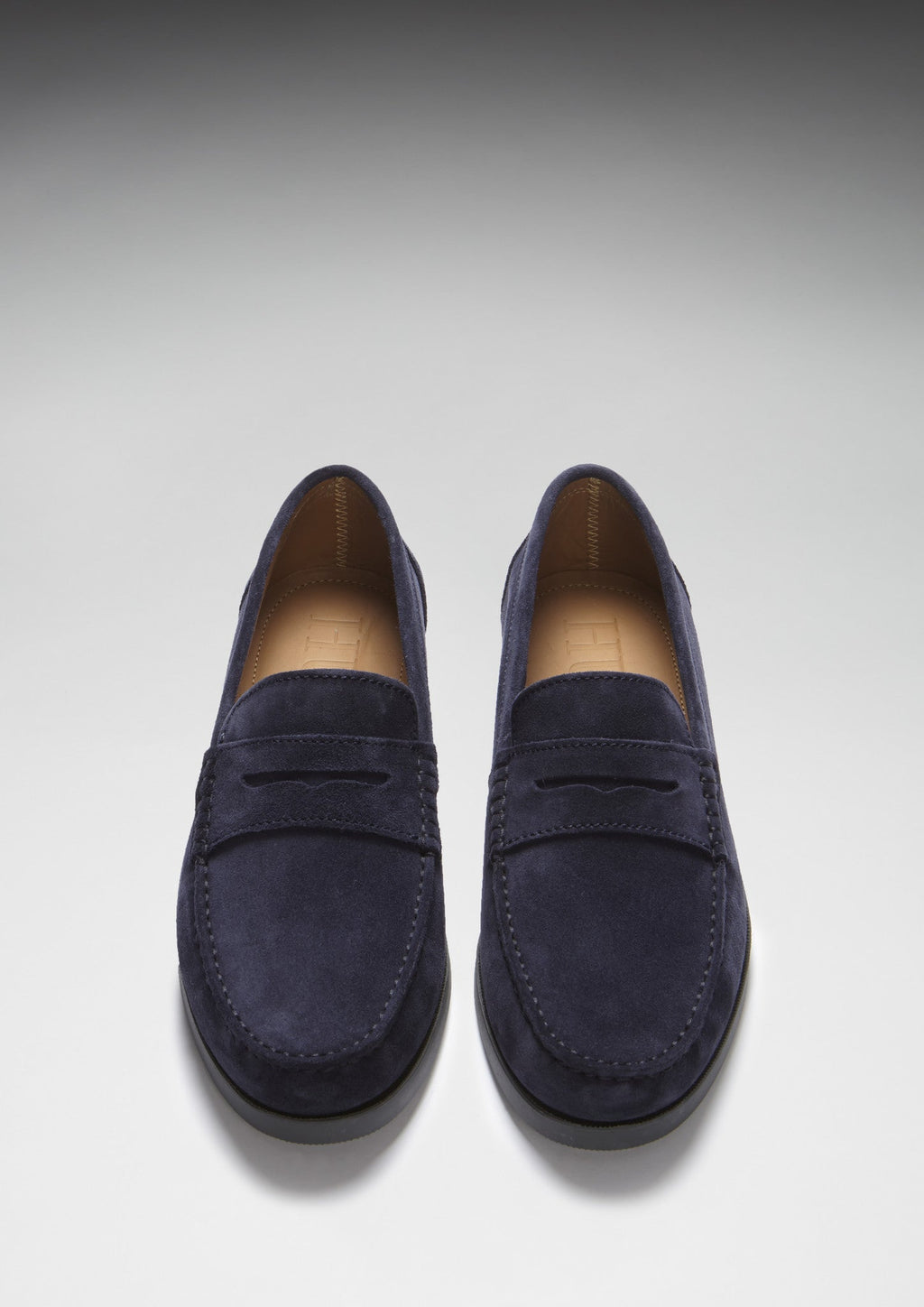 Navy Blue Suede Boat Loafers