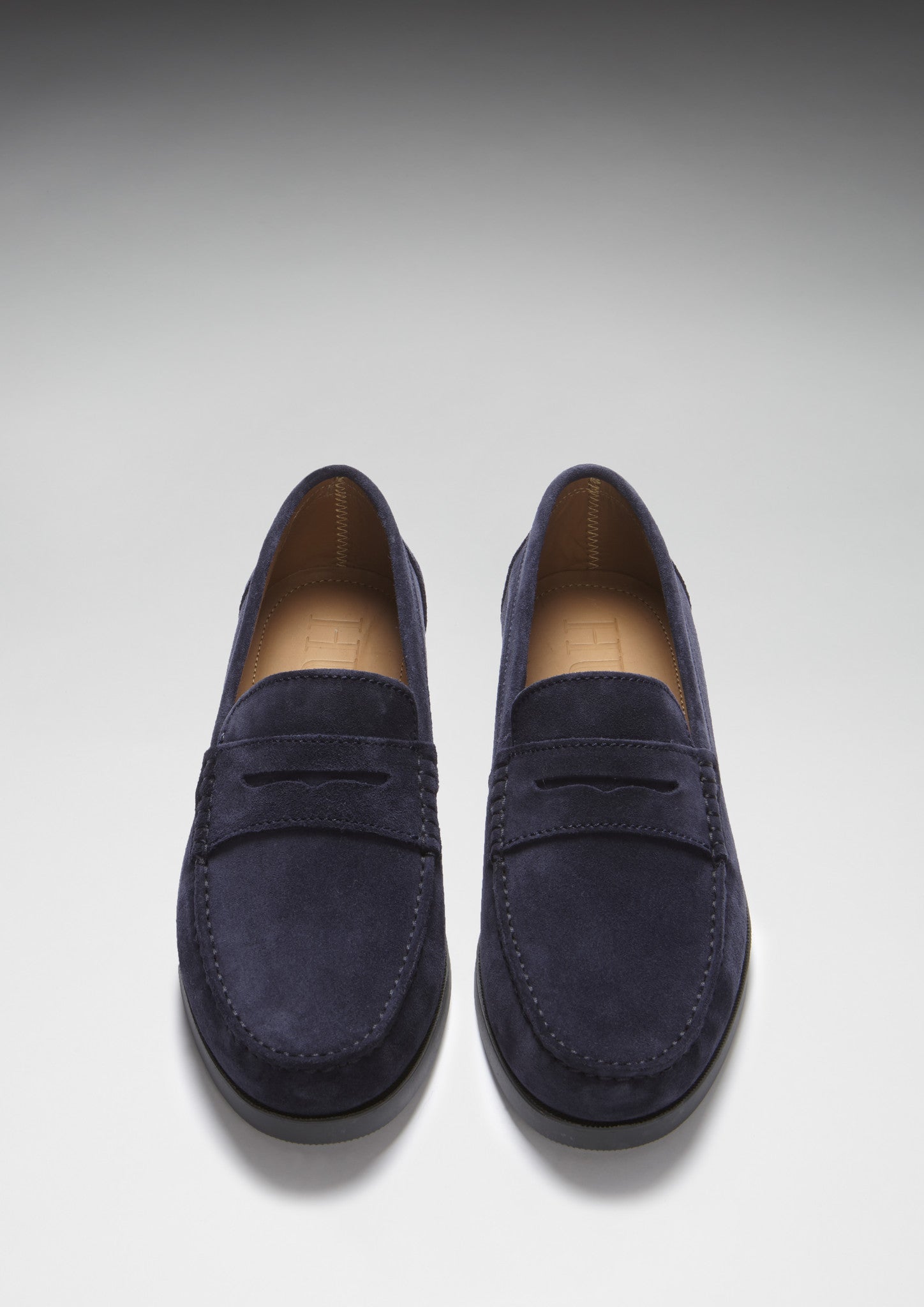 Navy Blue Suede Boat Loafers