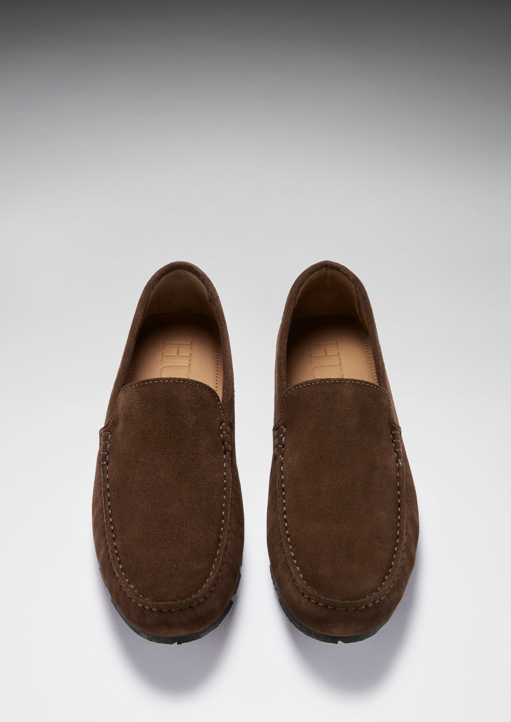 Brown Suede Driving Loafers with Recycled Tyre Sole