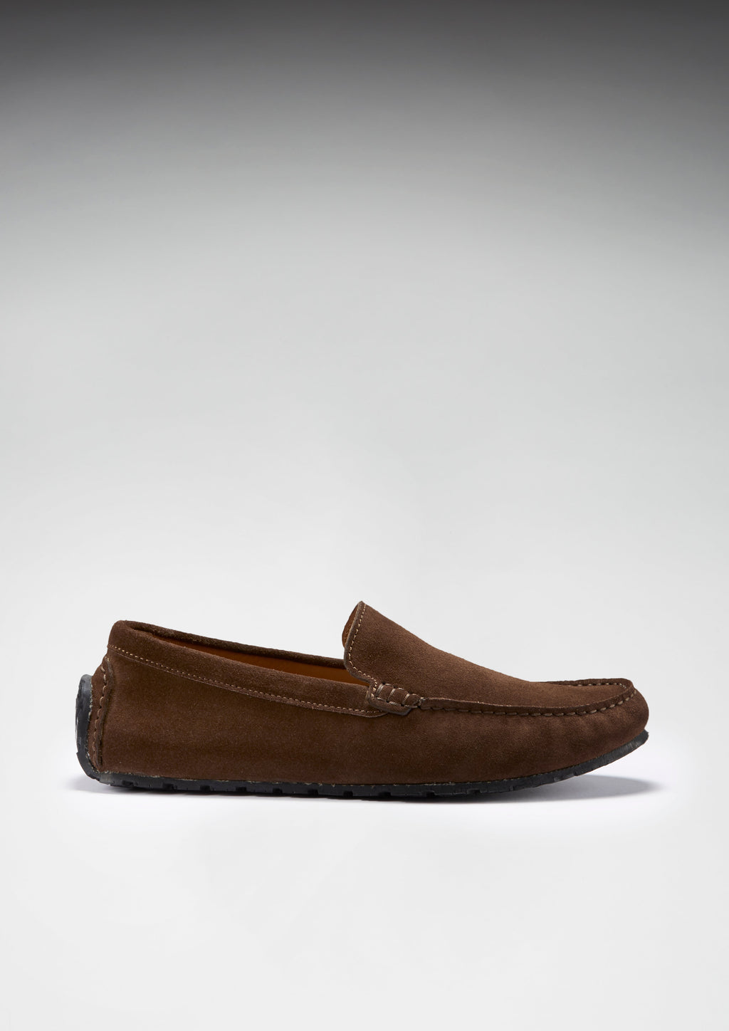 Brown Suede Driving Loafers with Recycled Tyre Sole