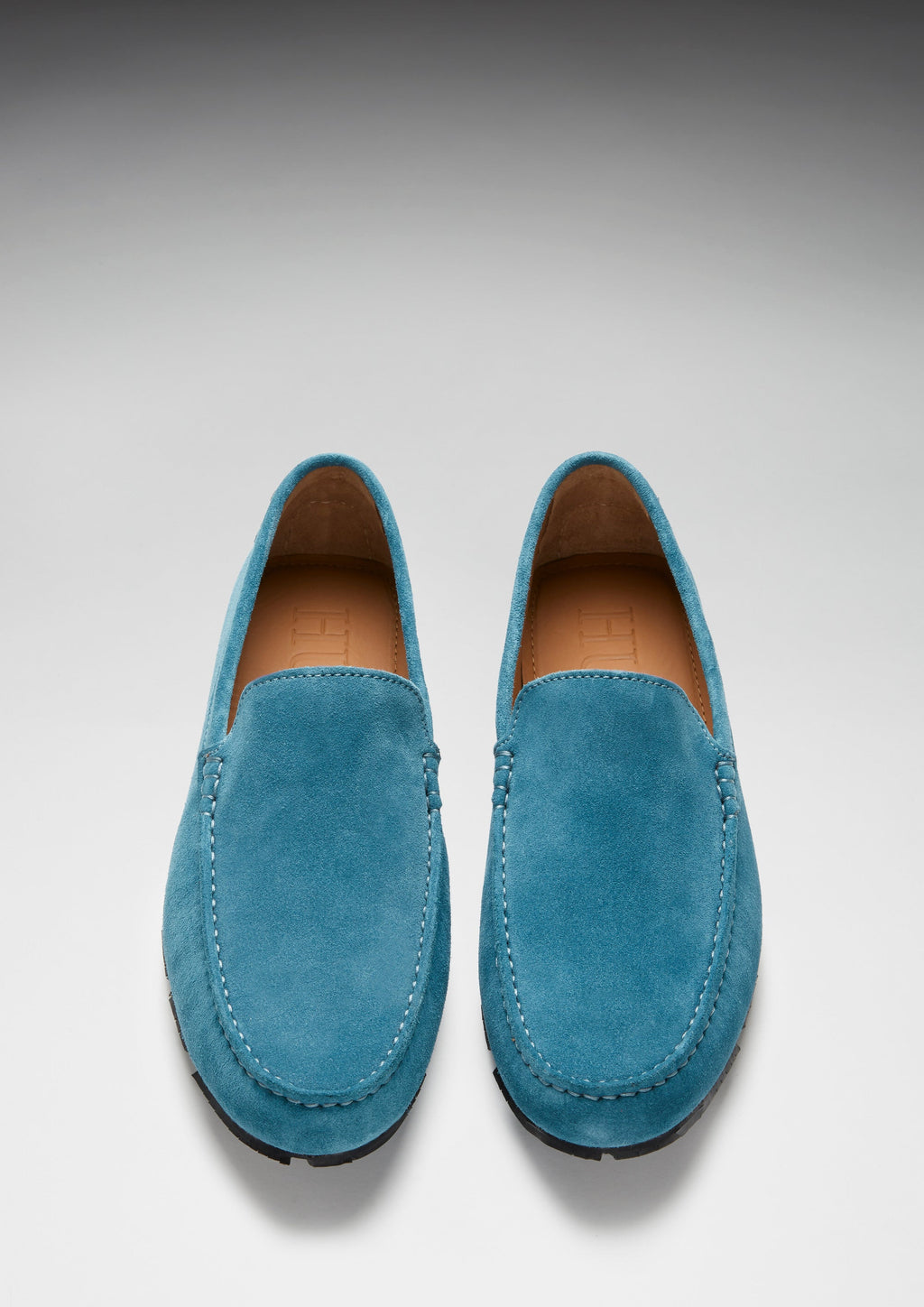 Petrol Blue Suede Driving Loafers