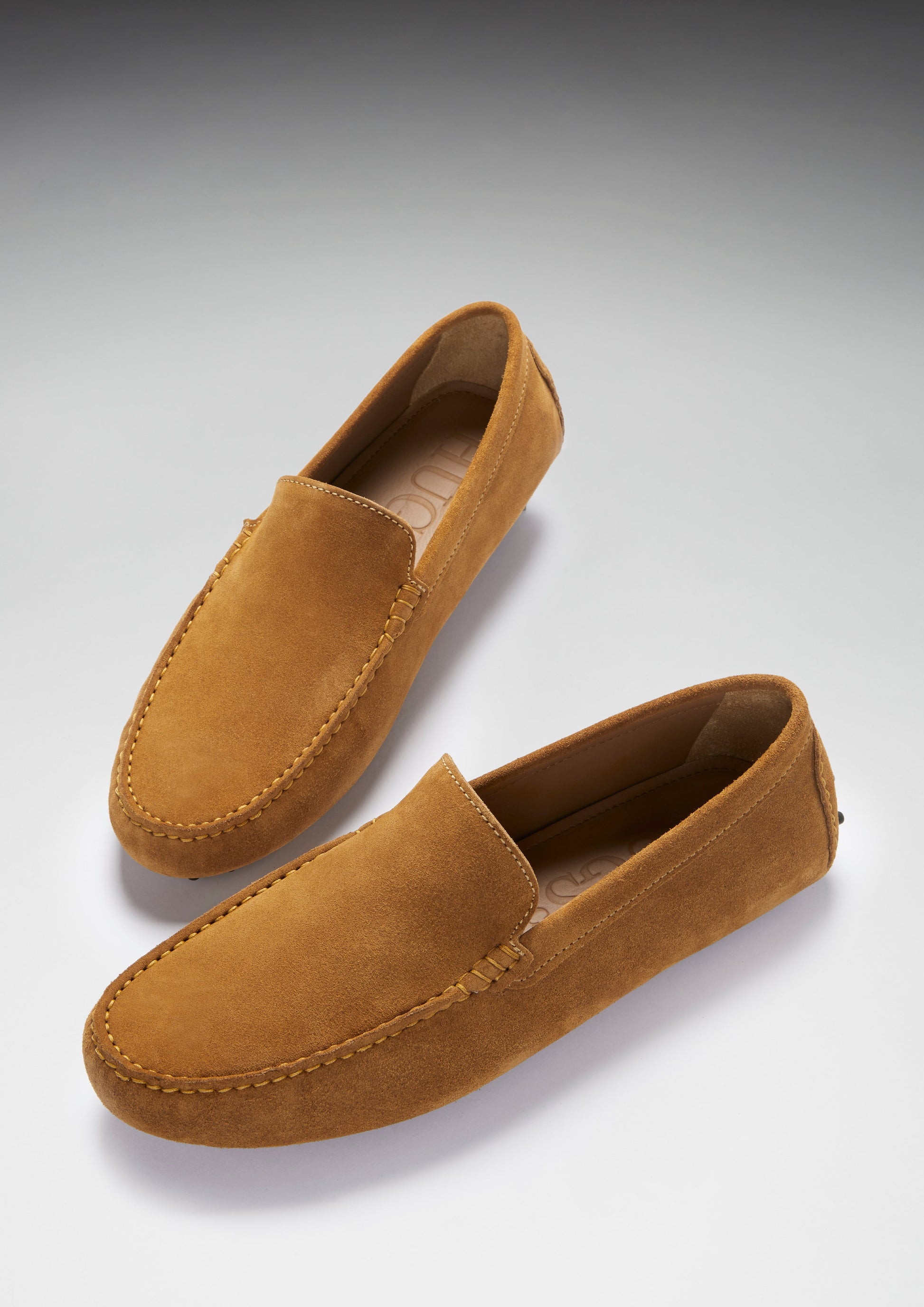 Tobacco Suede Driving Loafers