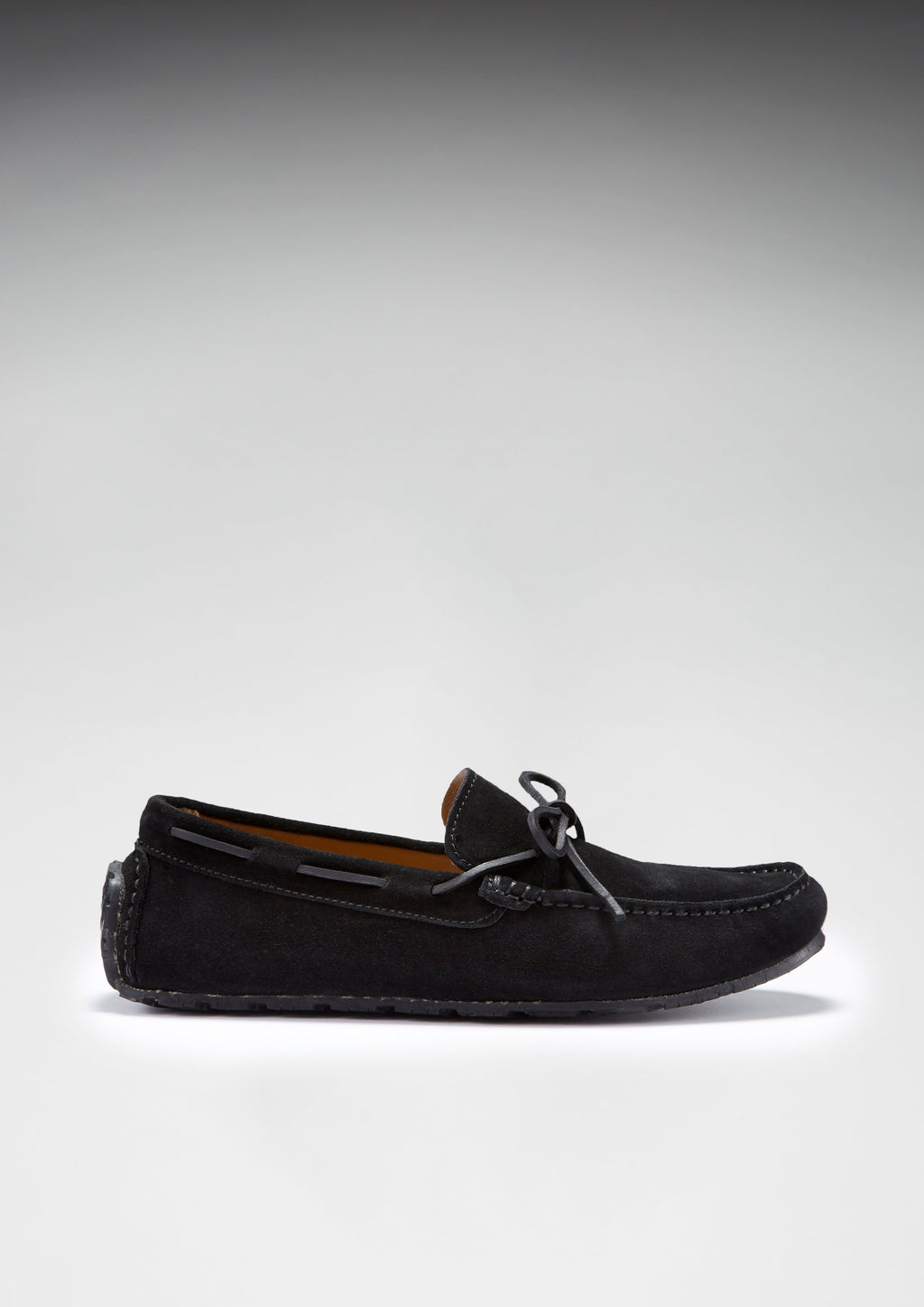 Black Suede Tyre Sole Laced Driving Loafers