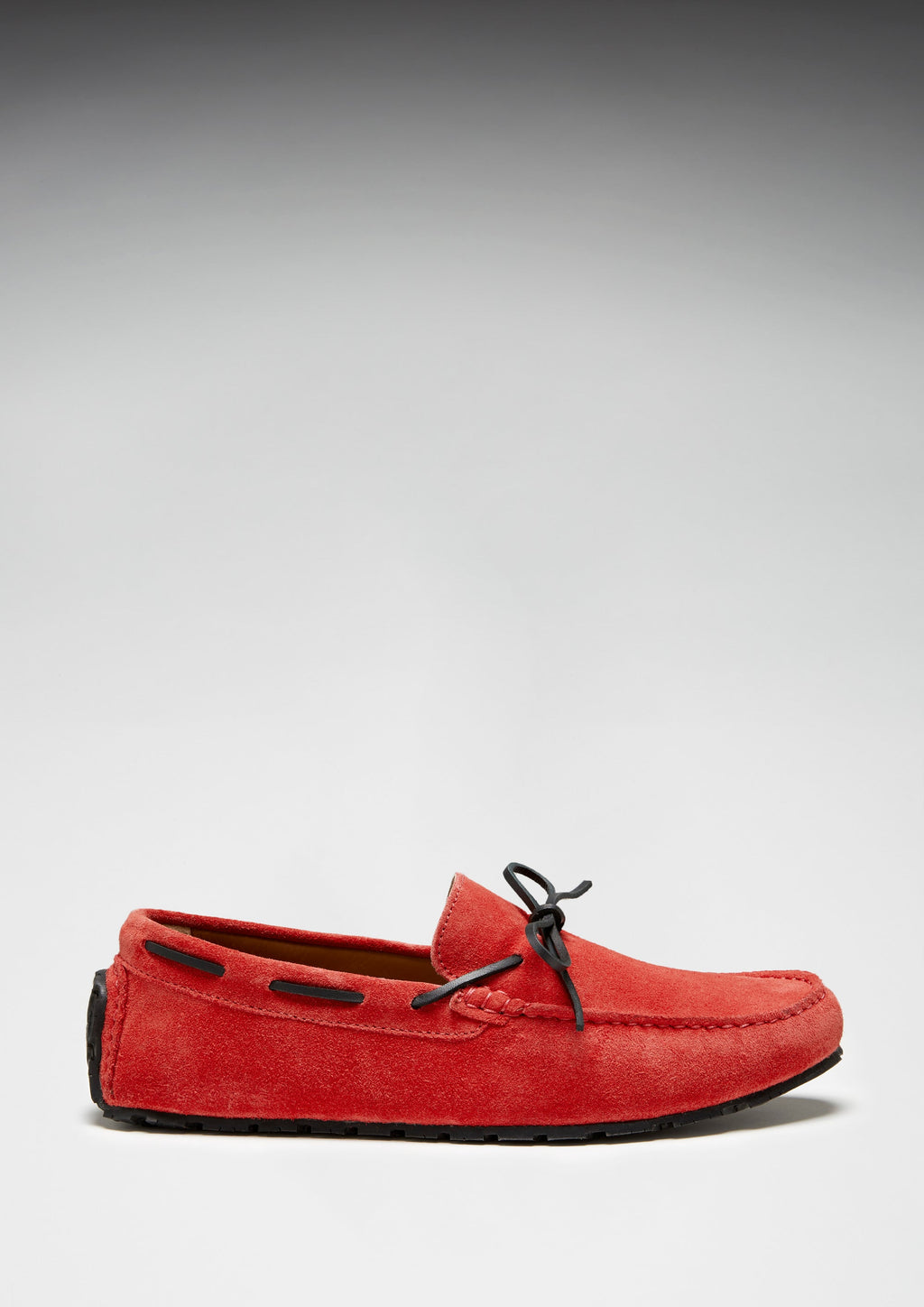 Red Suede Driving Loafers with Recycled Tyre Sole