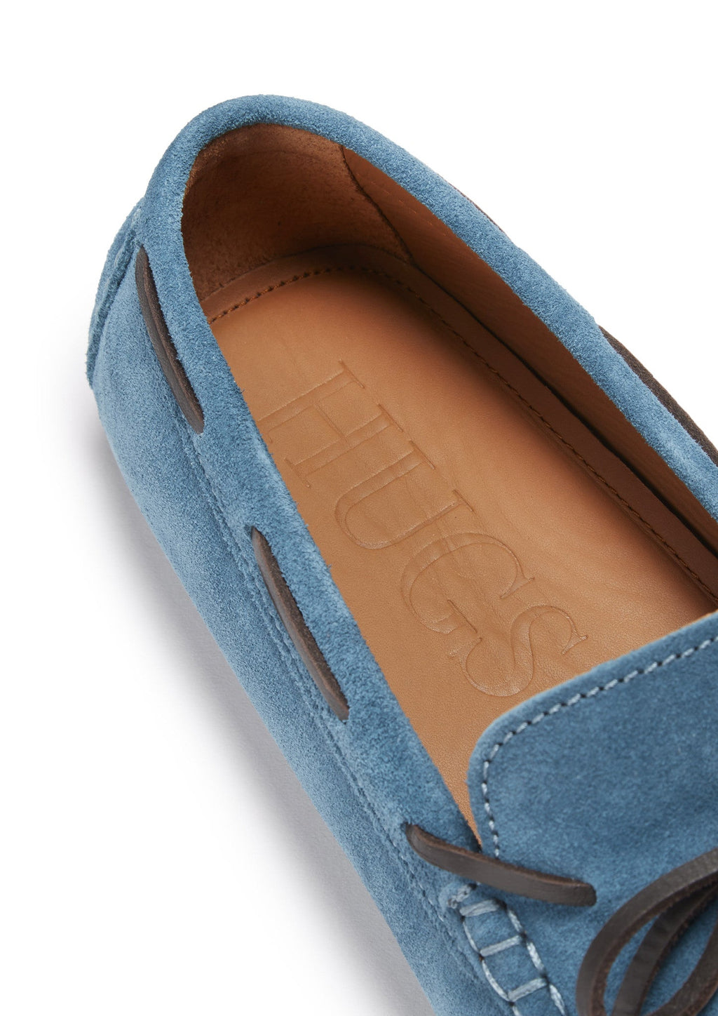 Petrol Blue Suede Laced Driving Loafers