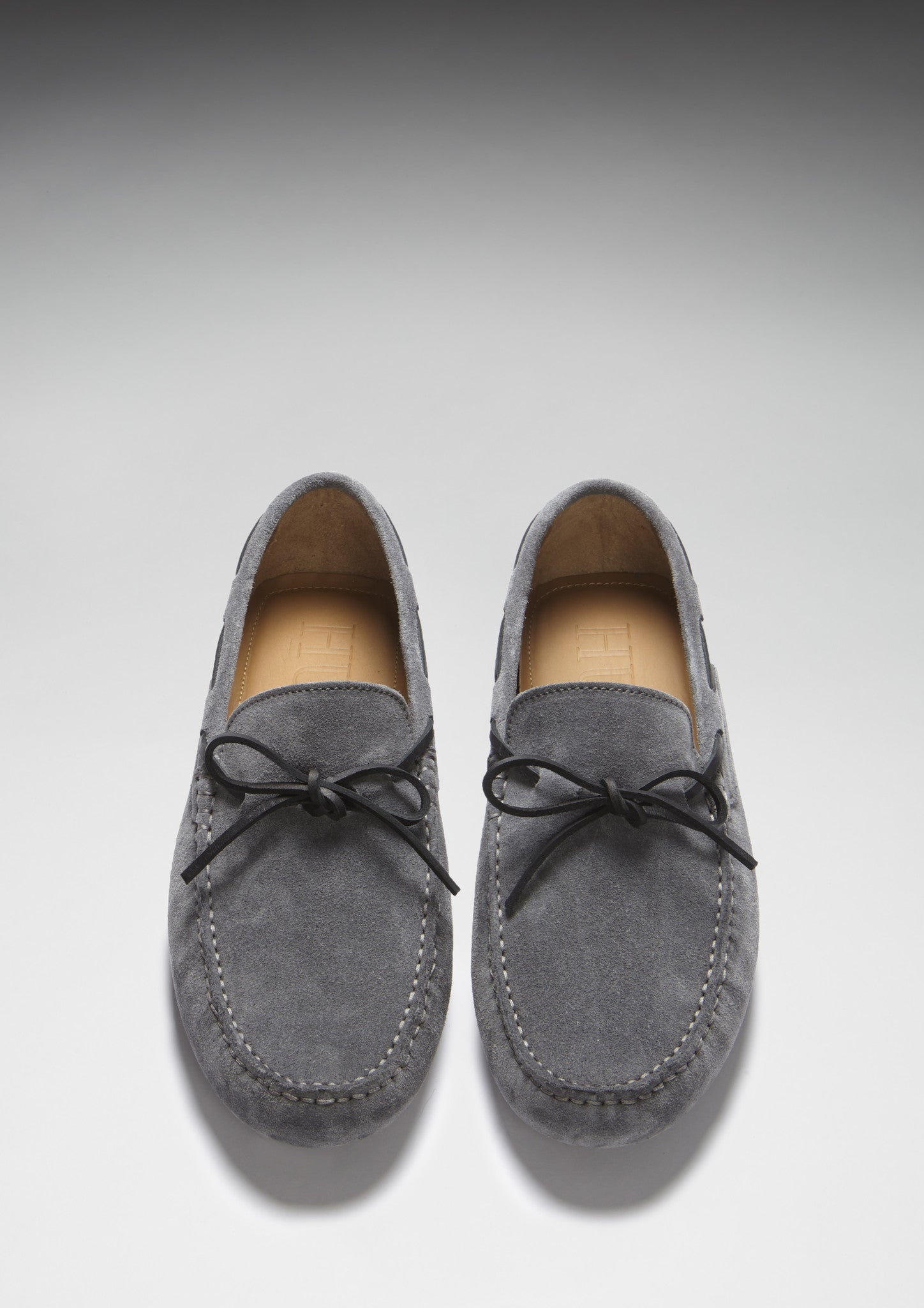 Slate Grey Suede Laced Driving Loafers