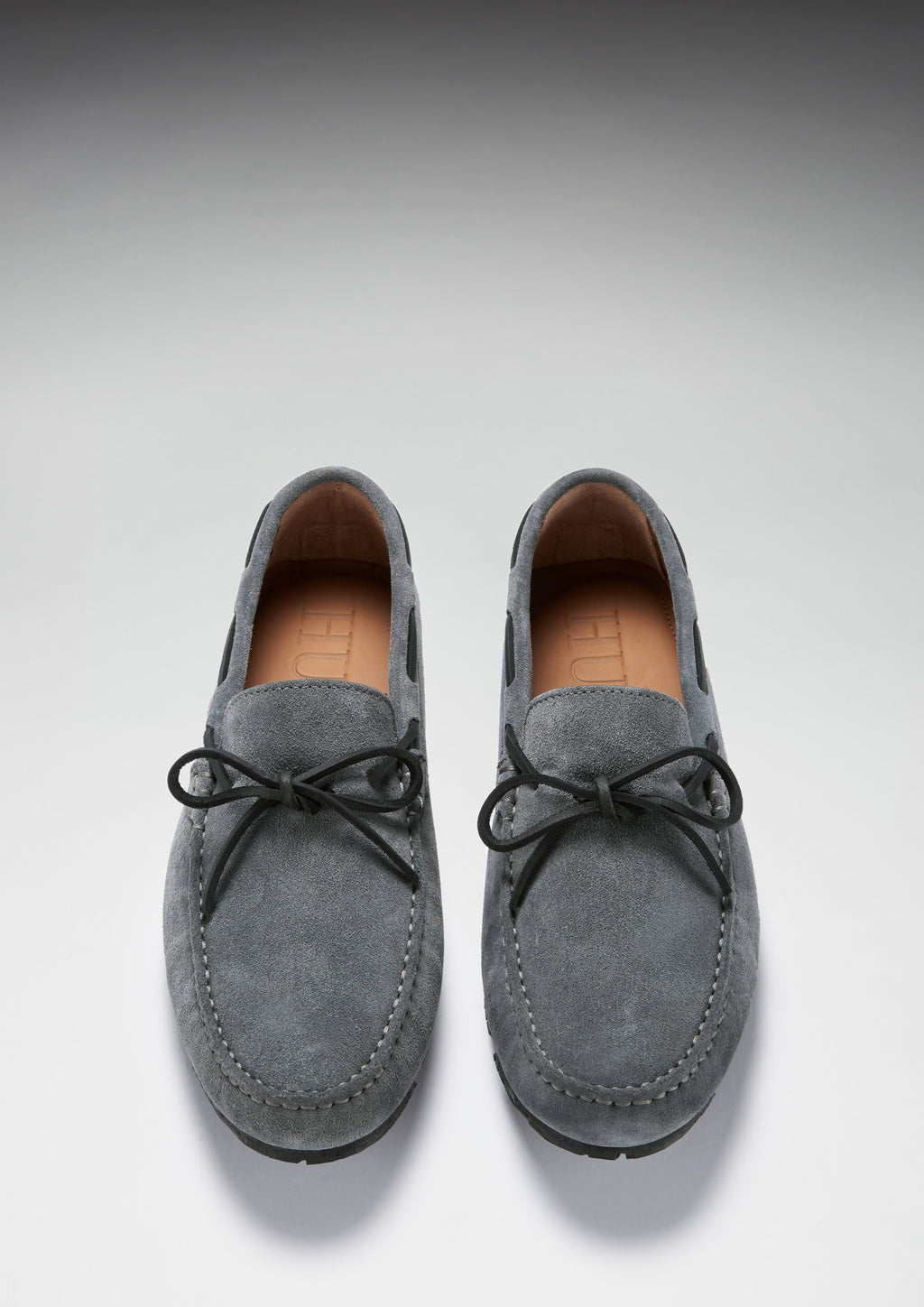 Slate Grey Suede Tyre Sole Laced Driving Loafers