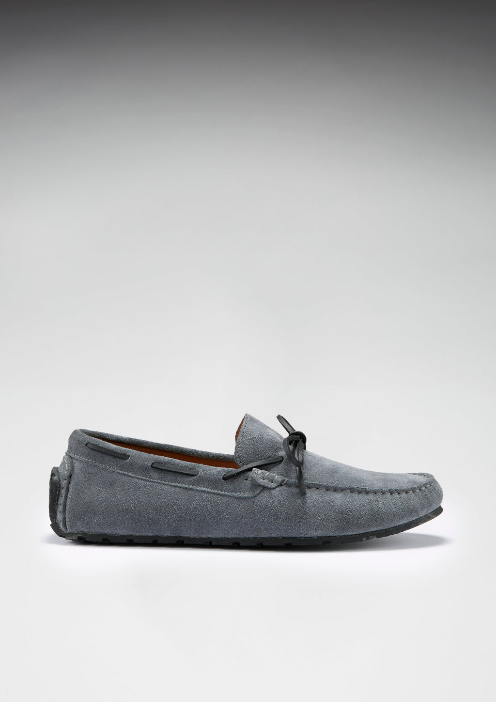 Slate Grey Suede Tyre Sole Laced Driving Loafers