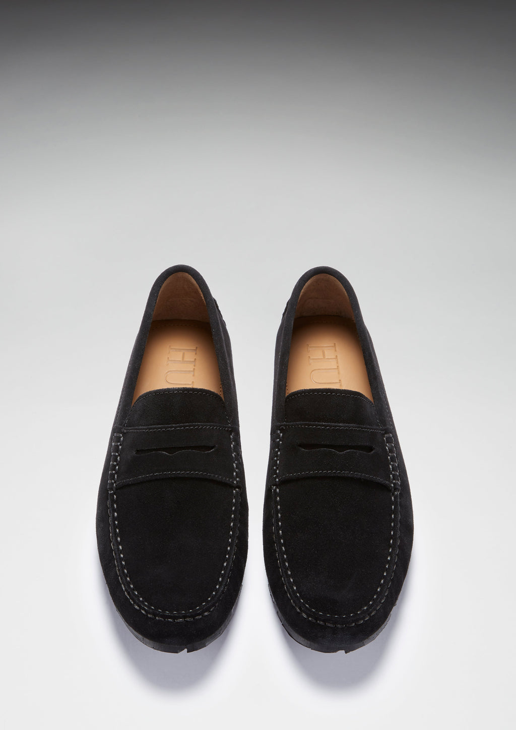 Black Suede Penny Driving Loafers