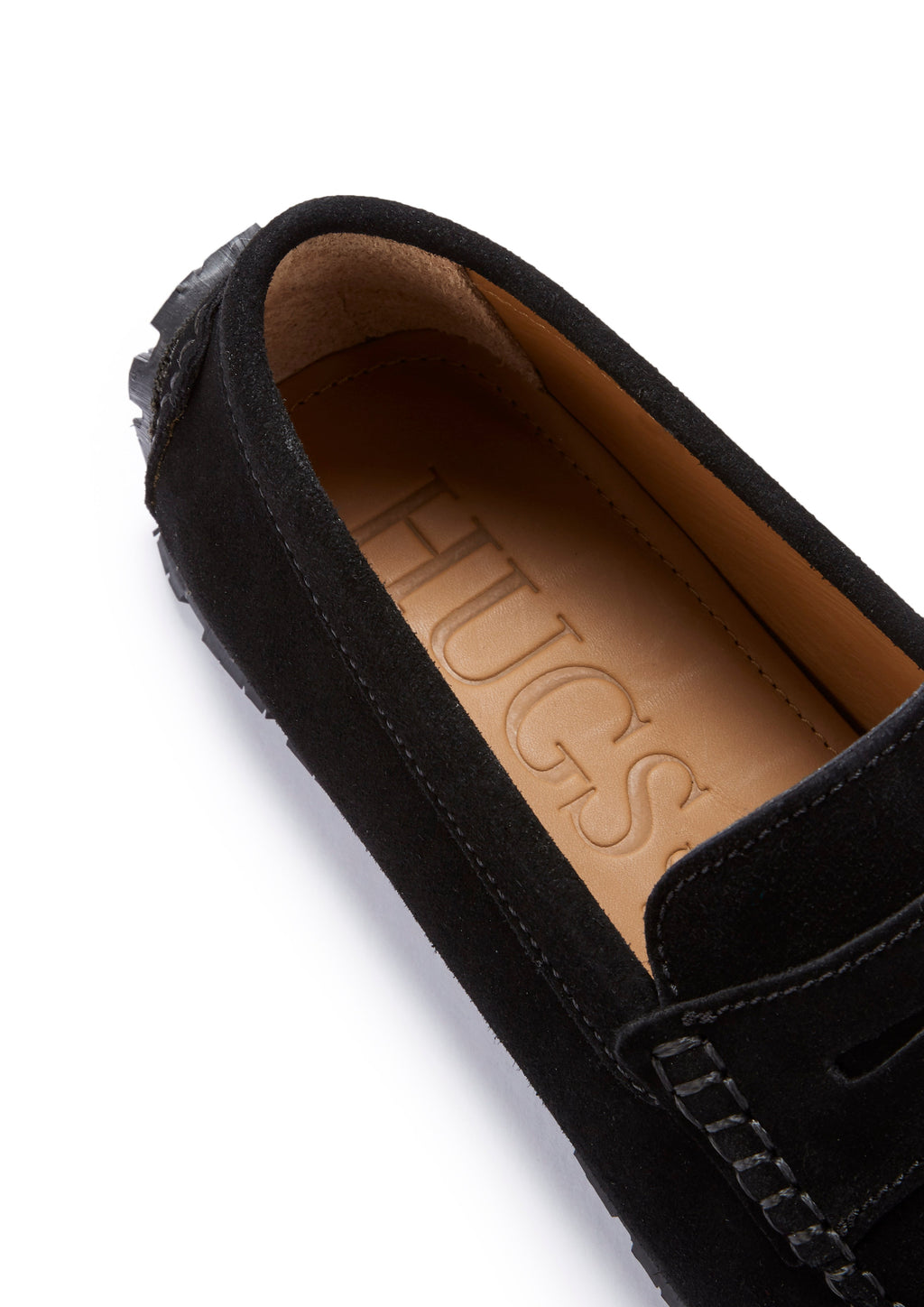 Black Suede Penny Driving Loafers