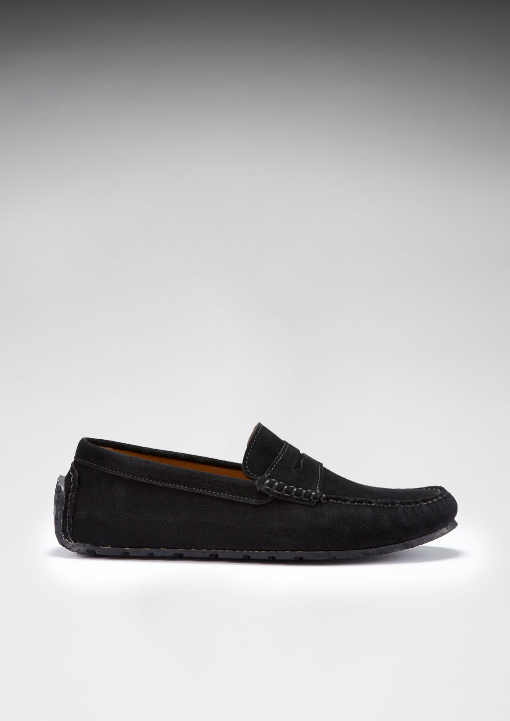 Black Suede Penny Driving Loafers