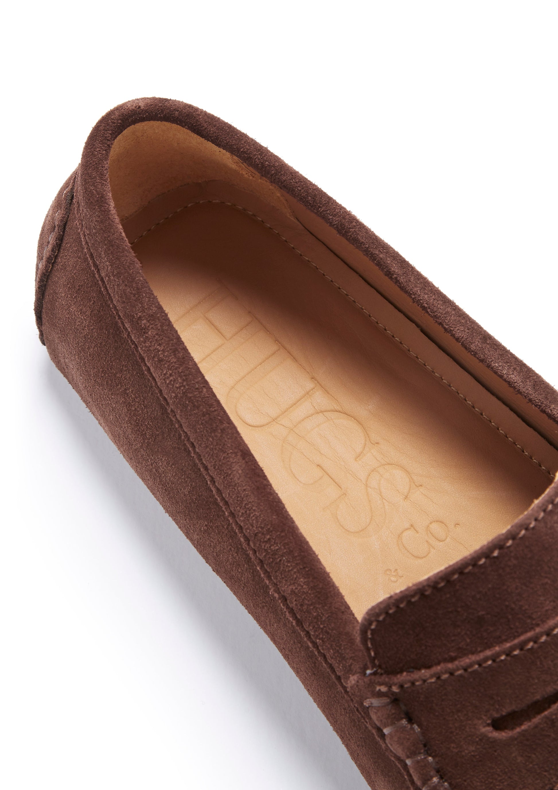 Brown Suede Penny Driving Loafers
