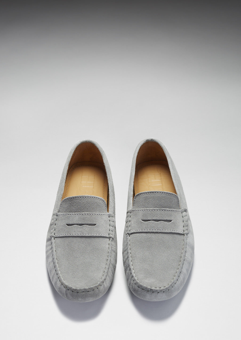 Penny Driving Loafers, dove grey suede