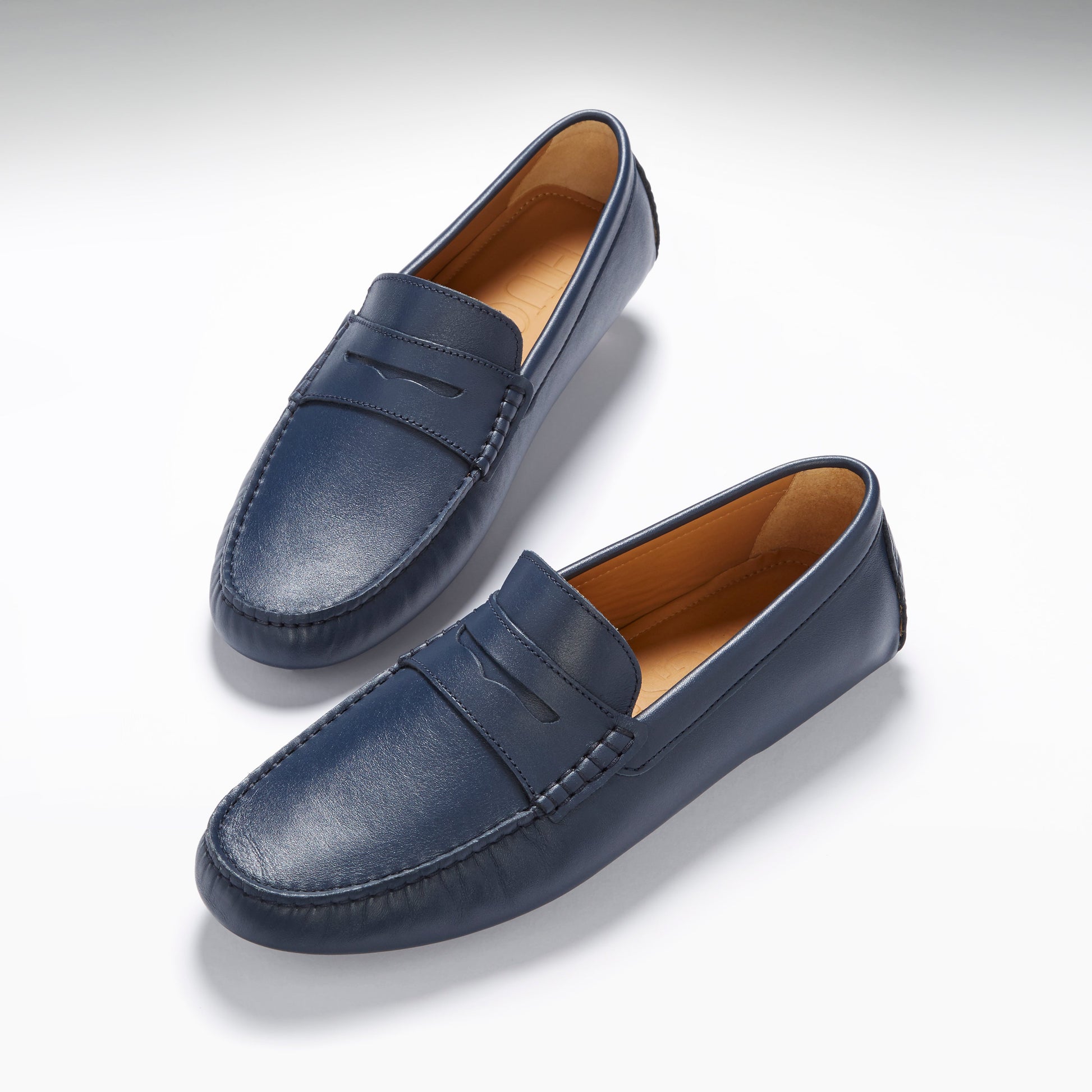 Penny Driving Loafers in French Navy Leather