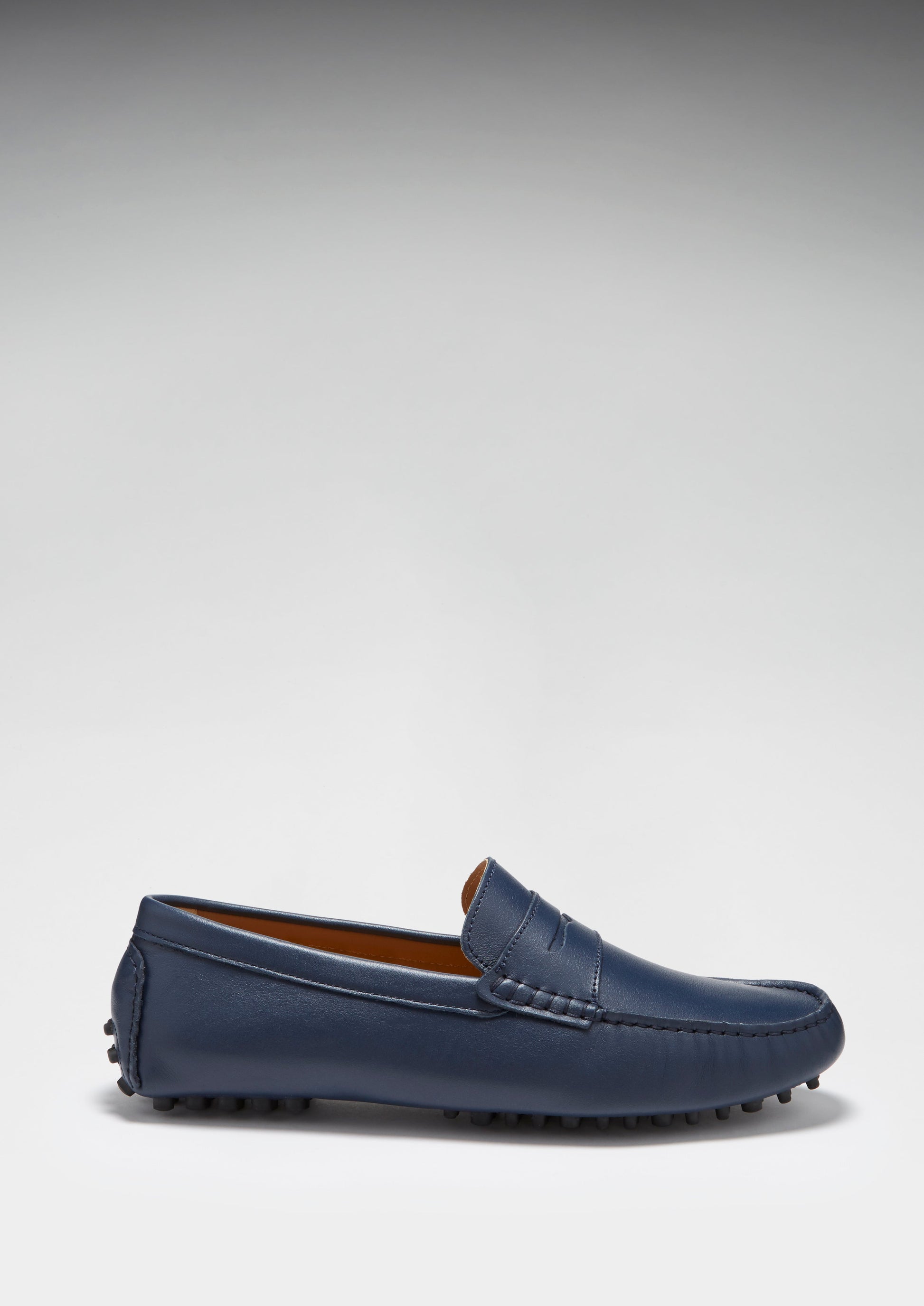 Penny Driving Loafers in French Navy Leather