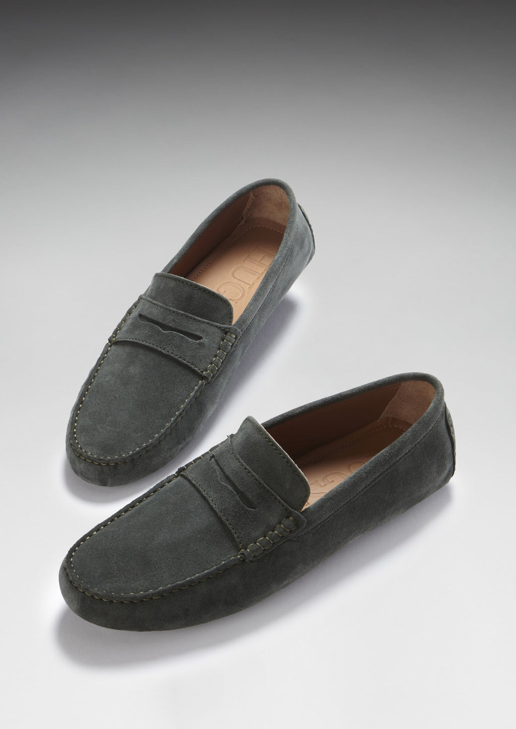 Penny Driving Loafers in Racing Green Suede