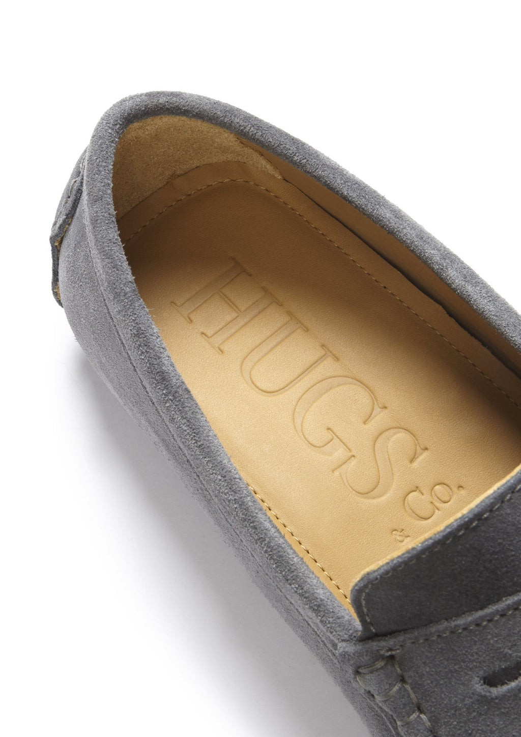 Penny Driving Loafers in Slate Grey Suede