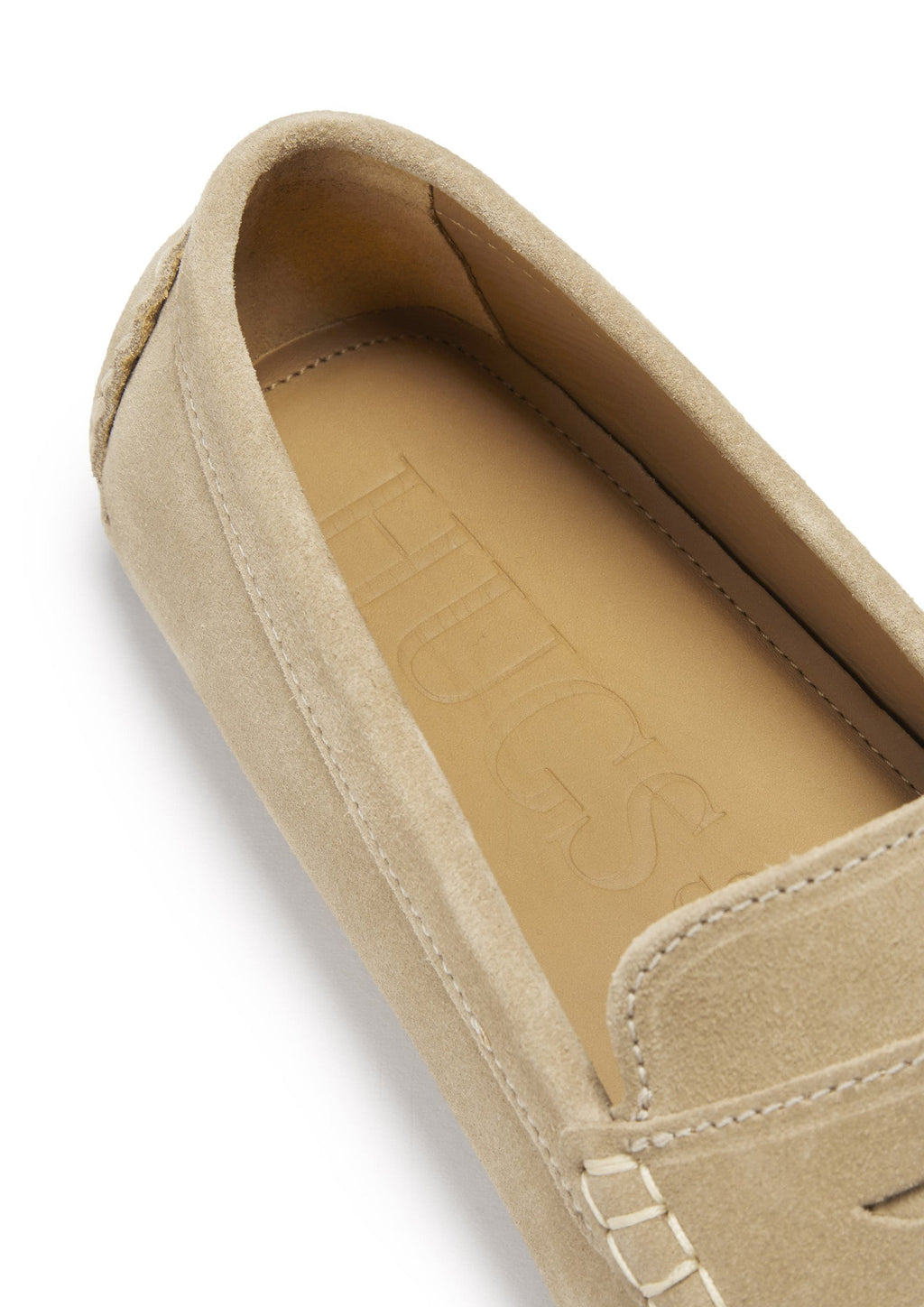 Penny Driving Loafers in Taupe Suede