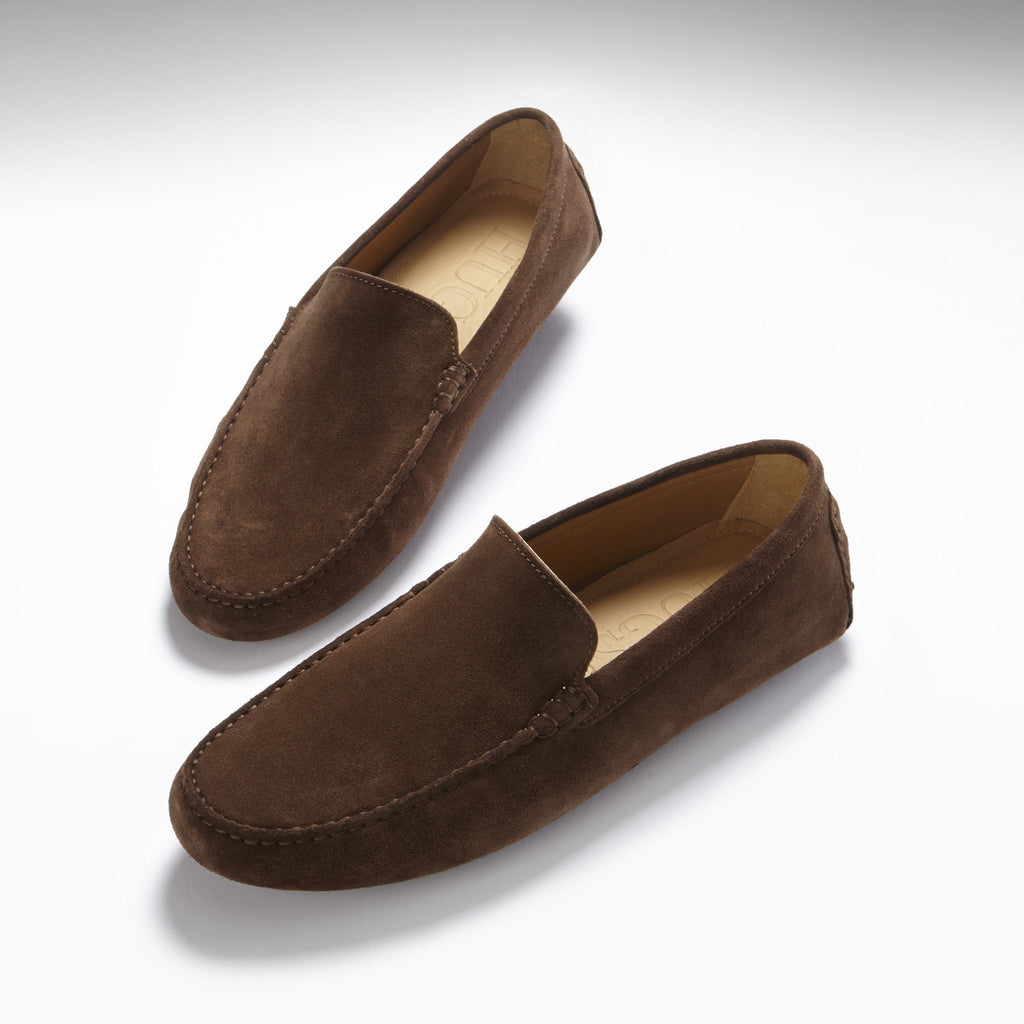 Brown Suede Driving Loafers