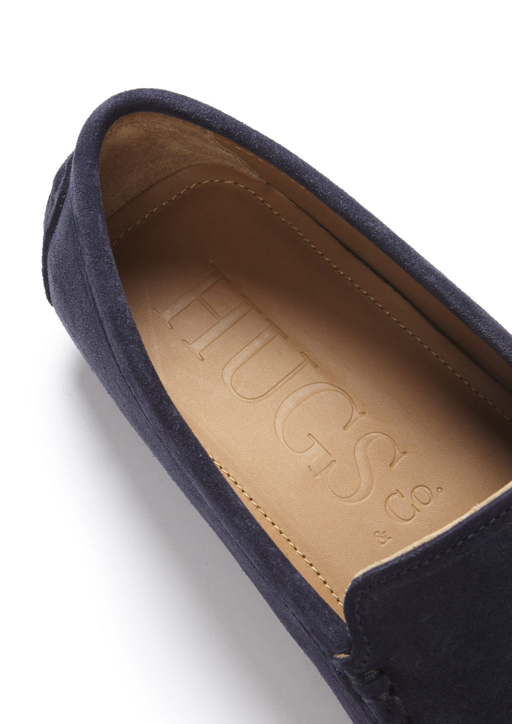 Navy Blue Suede Driving Loafers