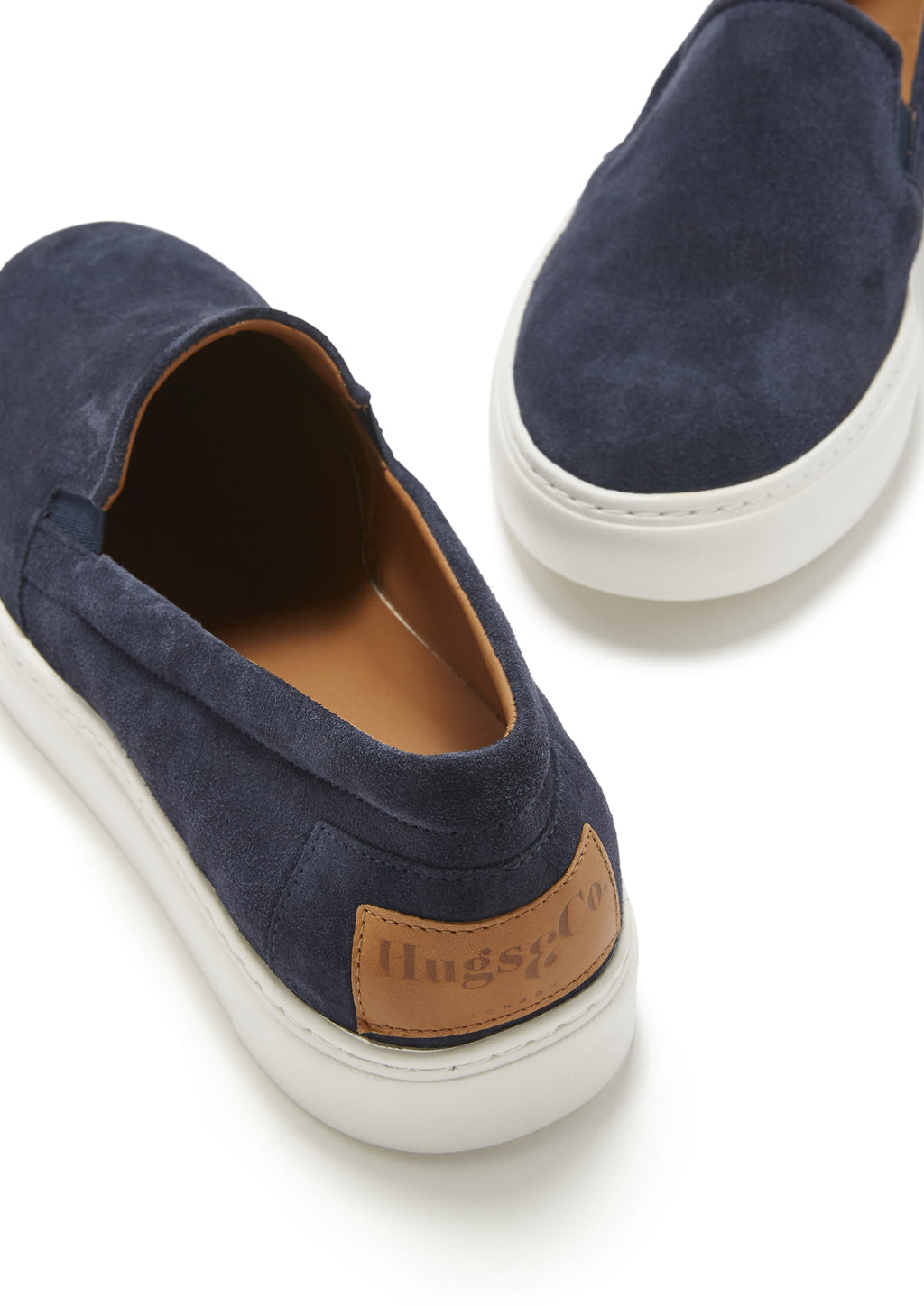 Navy Blue Suede Slip On Sneakers