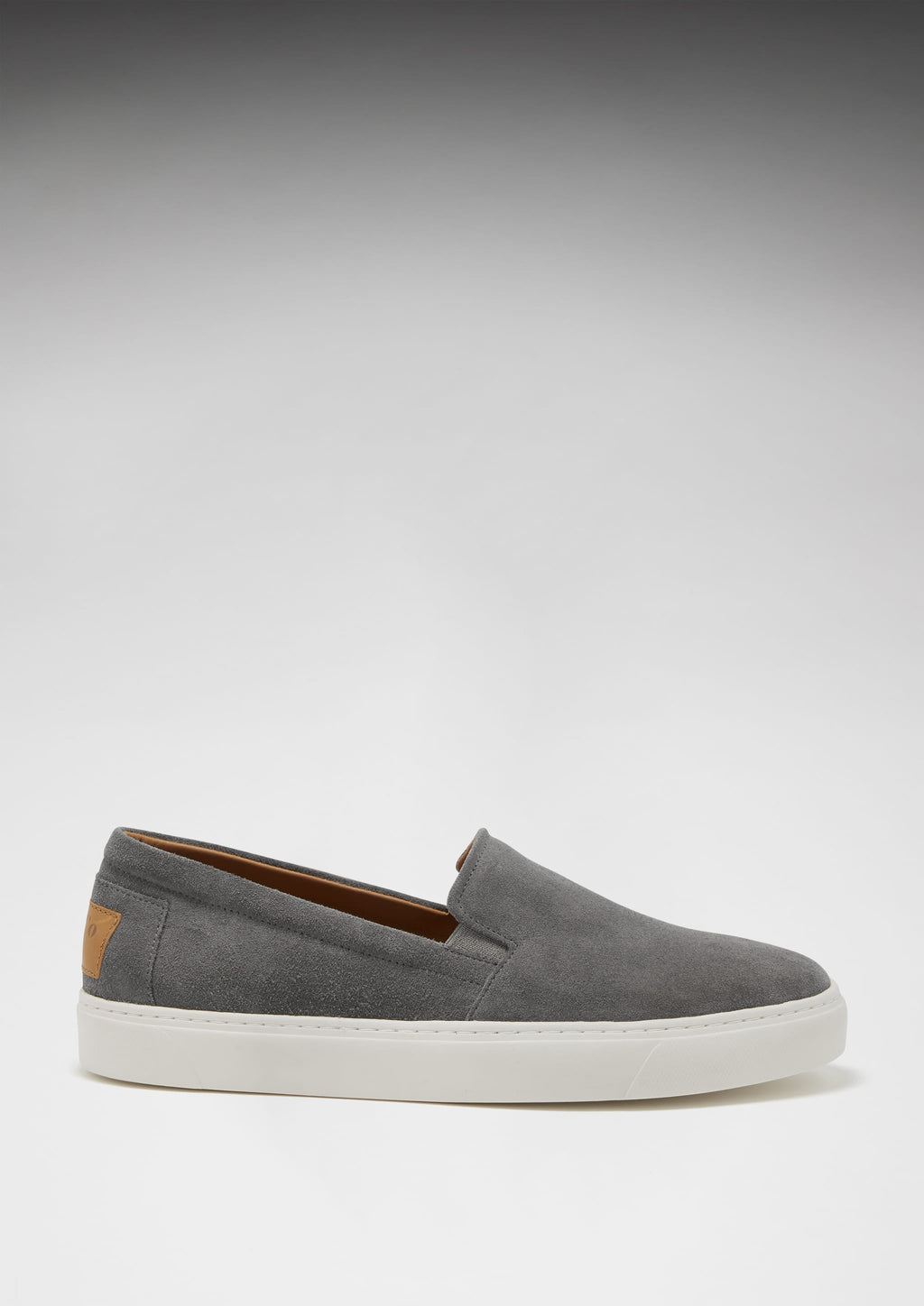 Slate Grey Suede Slip On Sneakers