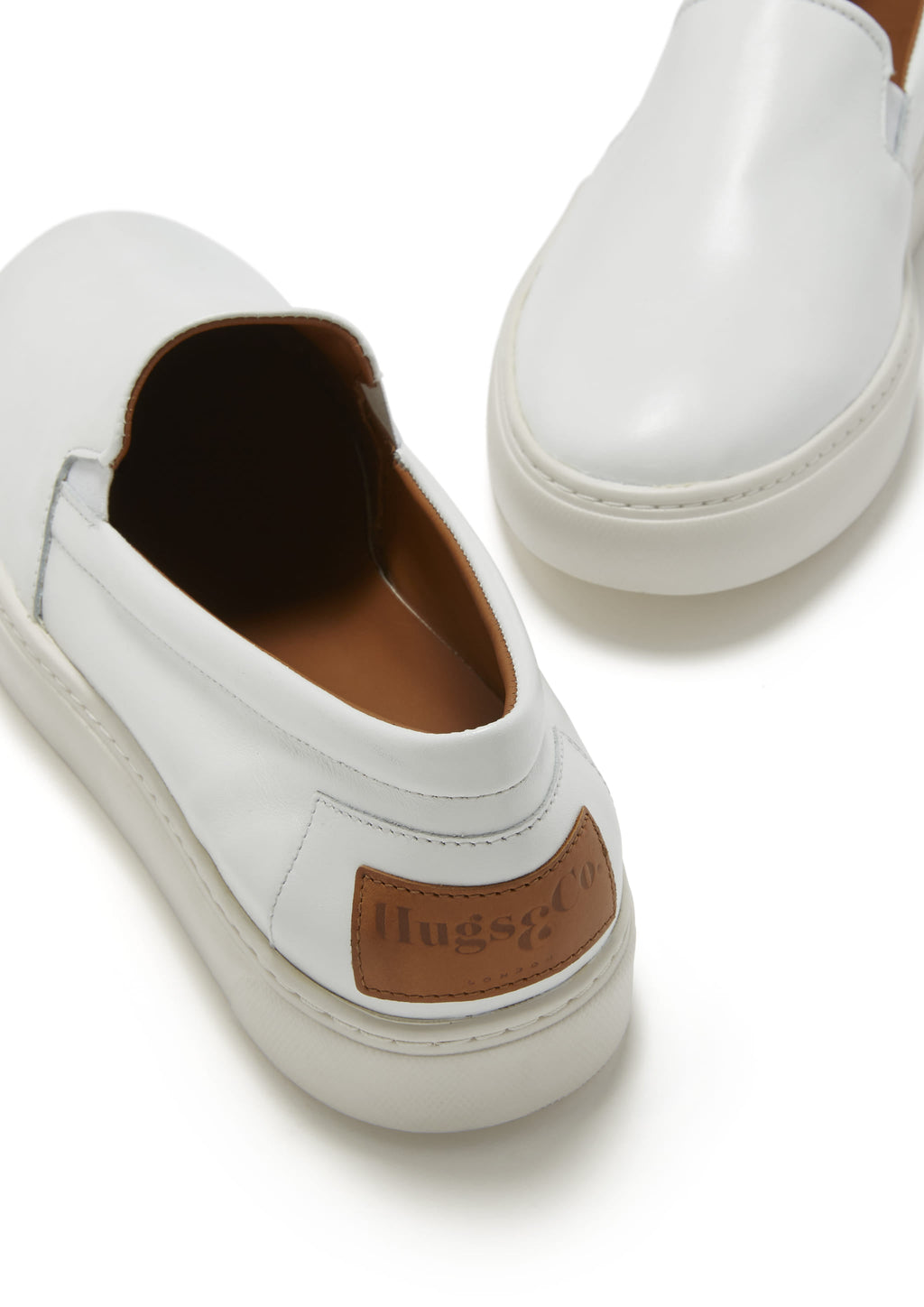 White Leather Slip On Sneakers