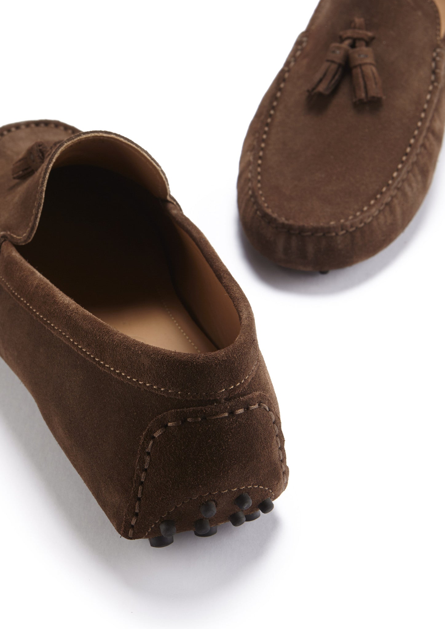 Brown Suede Tasselled Driving Loafers