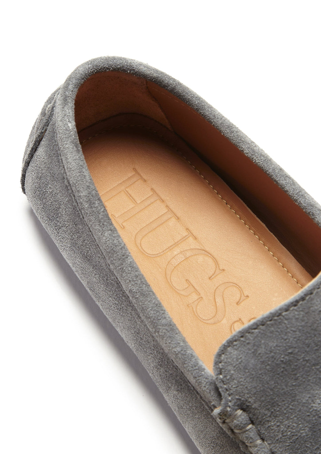 Slate Grey Suede Driving Loafers with Tassel