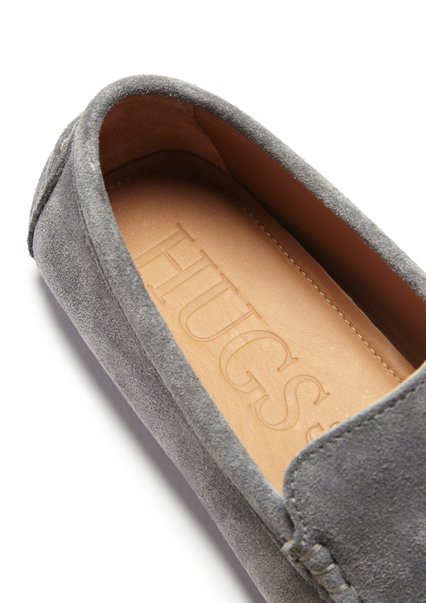 Slate Grey Suede Driving Loafers with Tassel