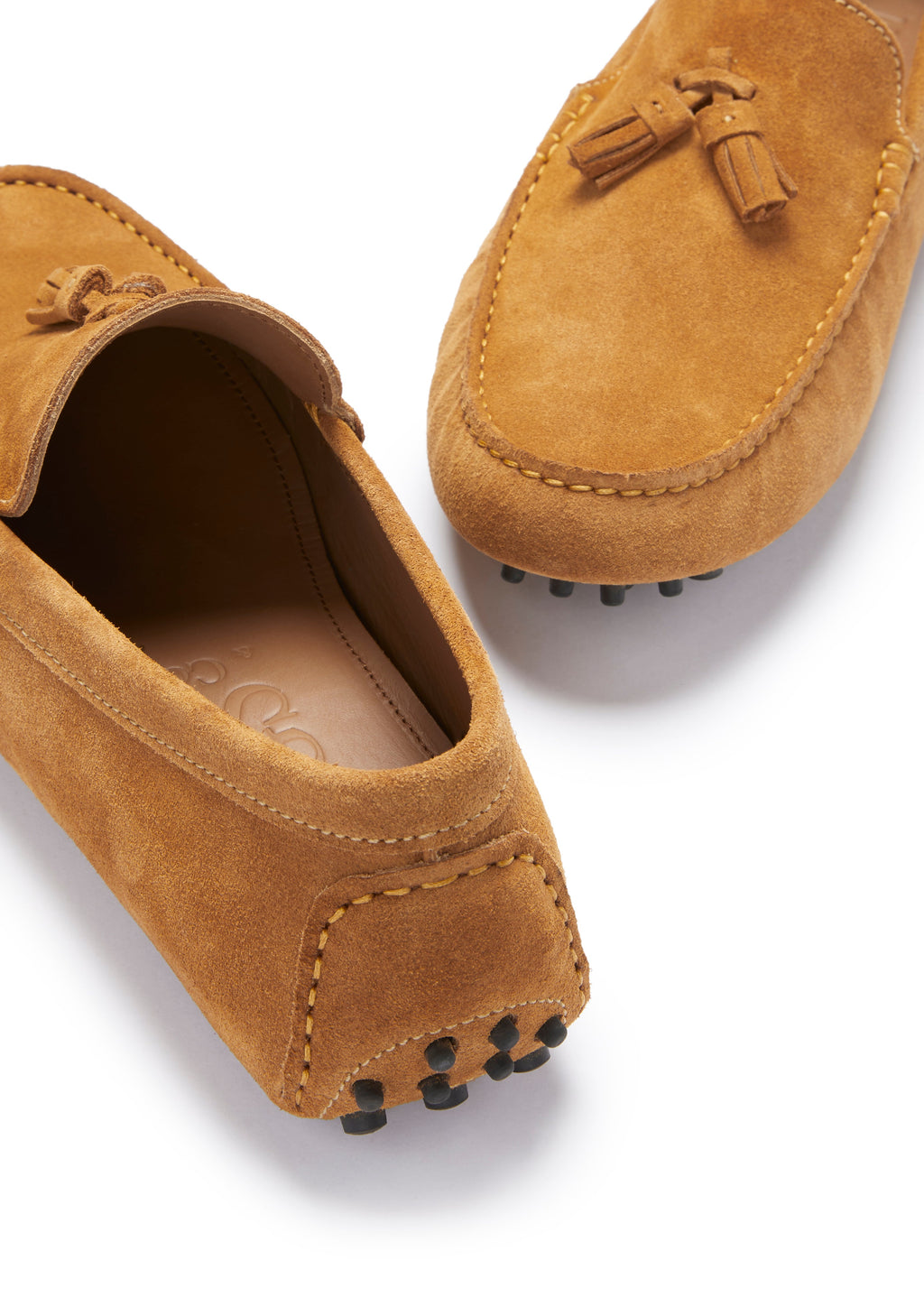Tasselled Tobacco Suede Driving Loafers