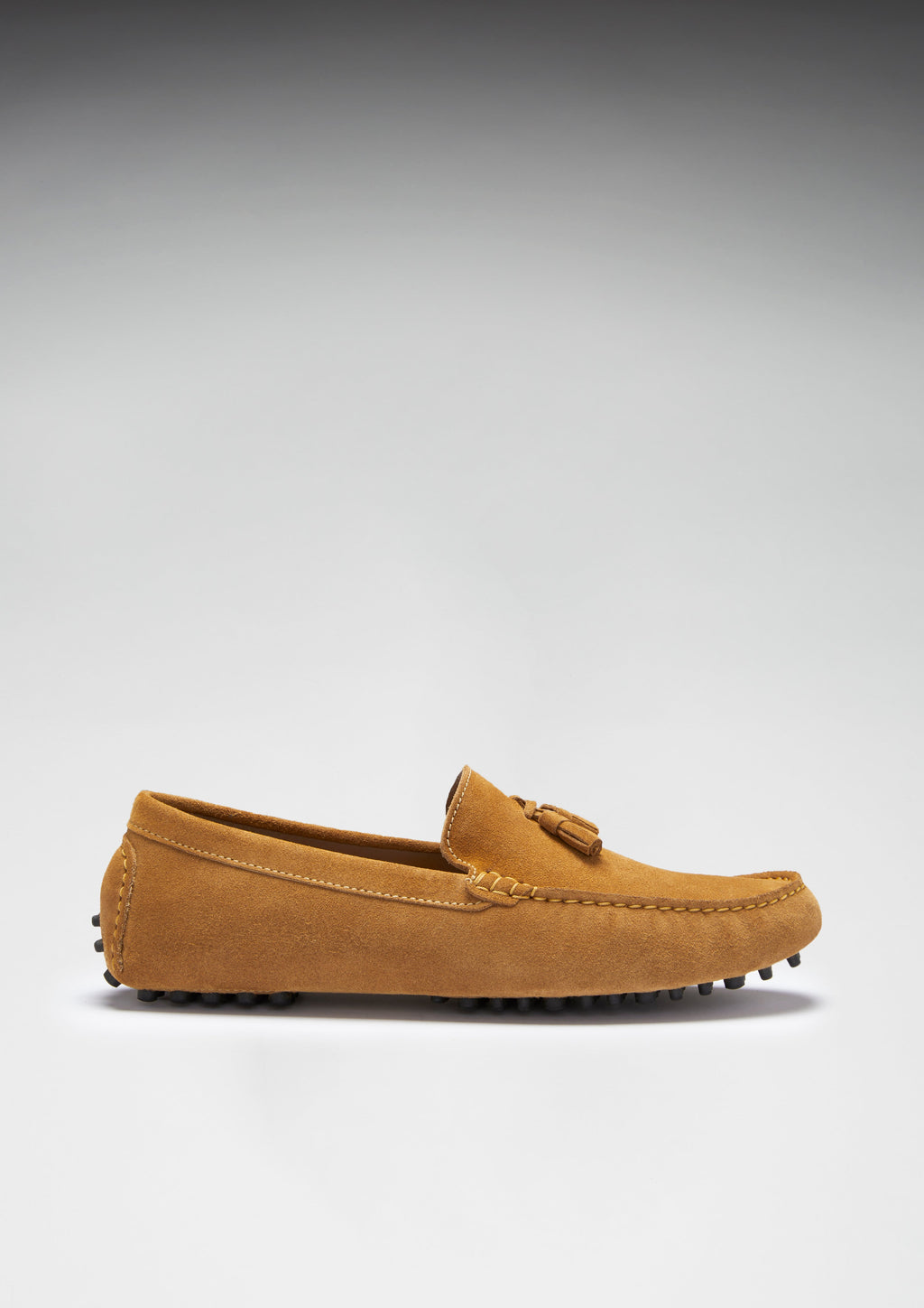 Tasselled Tobacco Suede Driving Loafers