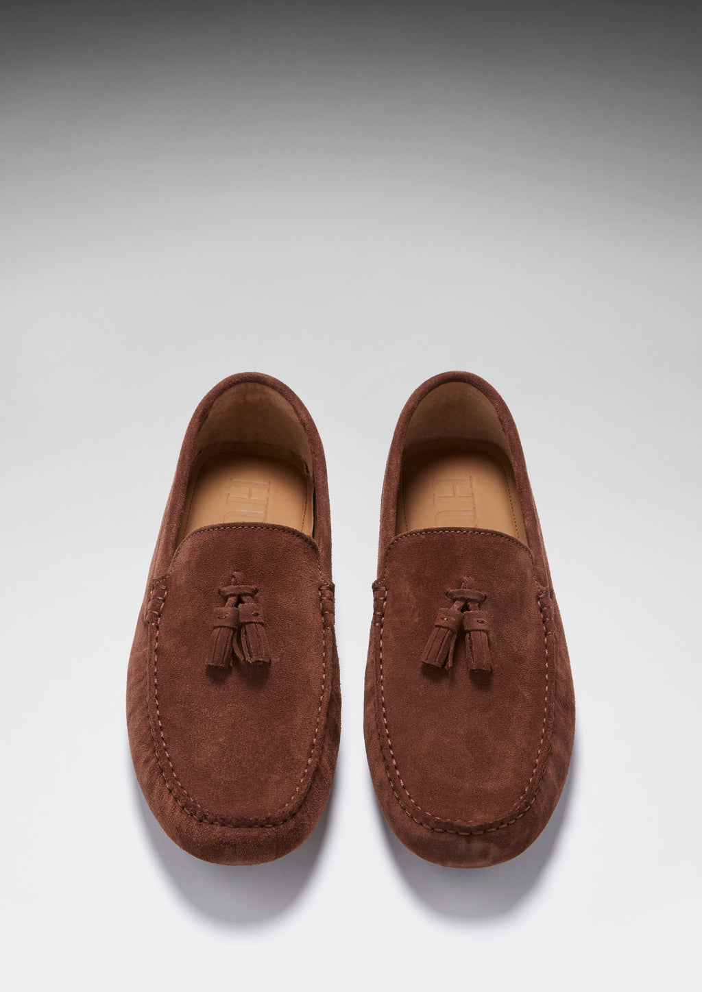 Mahogany Brown Suede Tasselled Driving Loafers