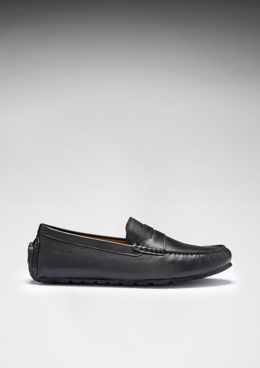 Black Leather Penny Driving Loafers