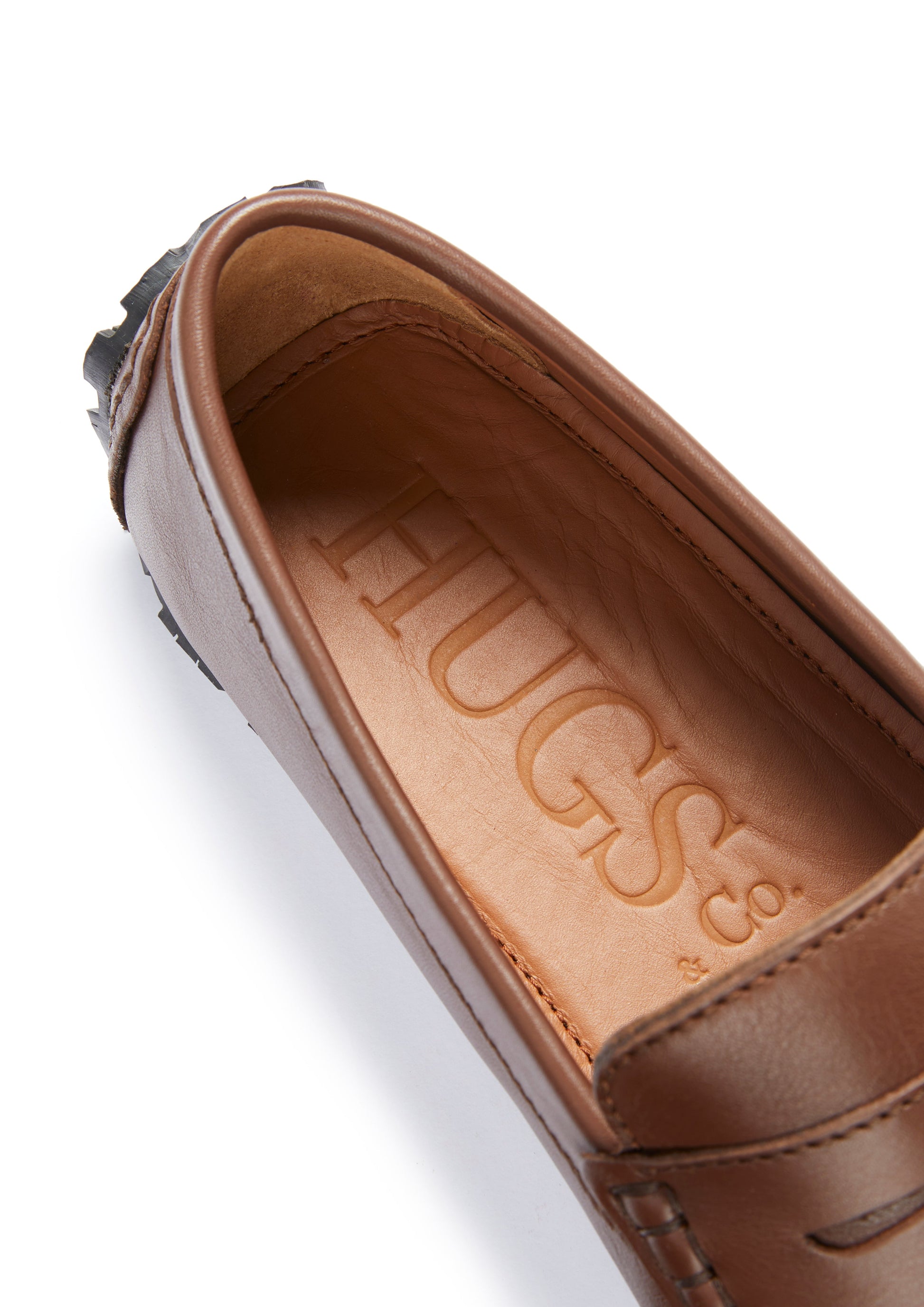 Brown Leather Penny Driving Loafers
