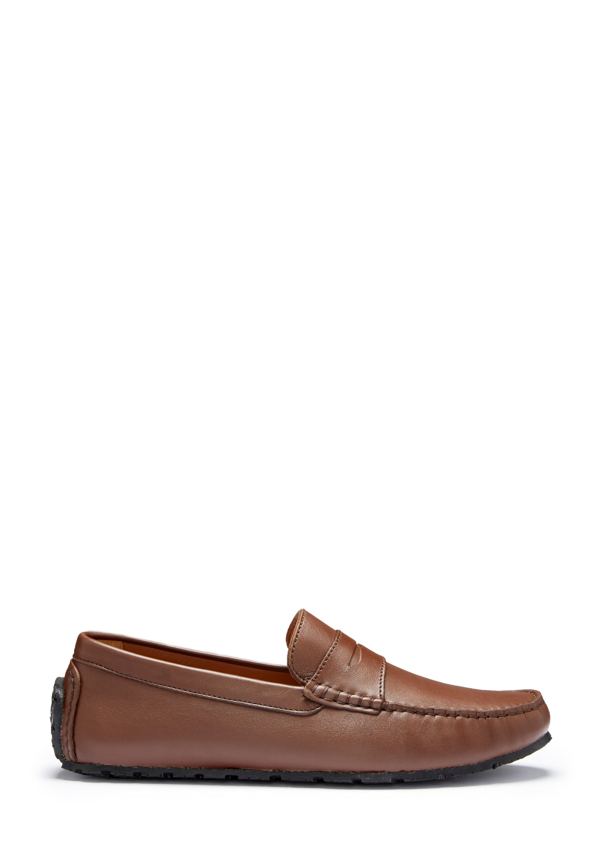 Brown Leather Penny Driving Loafers