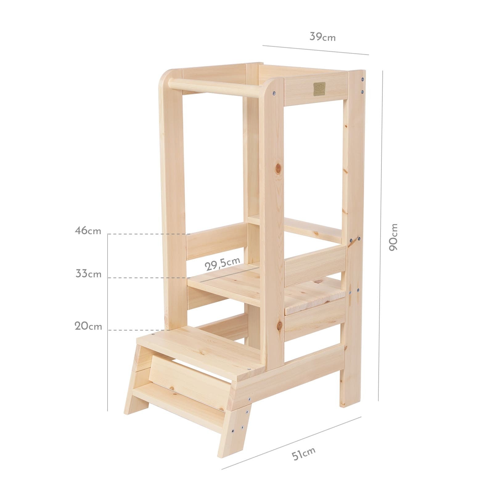 meowbaby kitchen helper stool in a warm, sunlit kitchen with a child safely reaching the counter