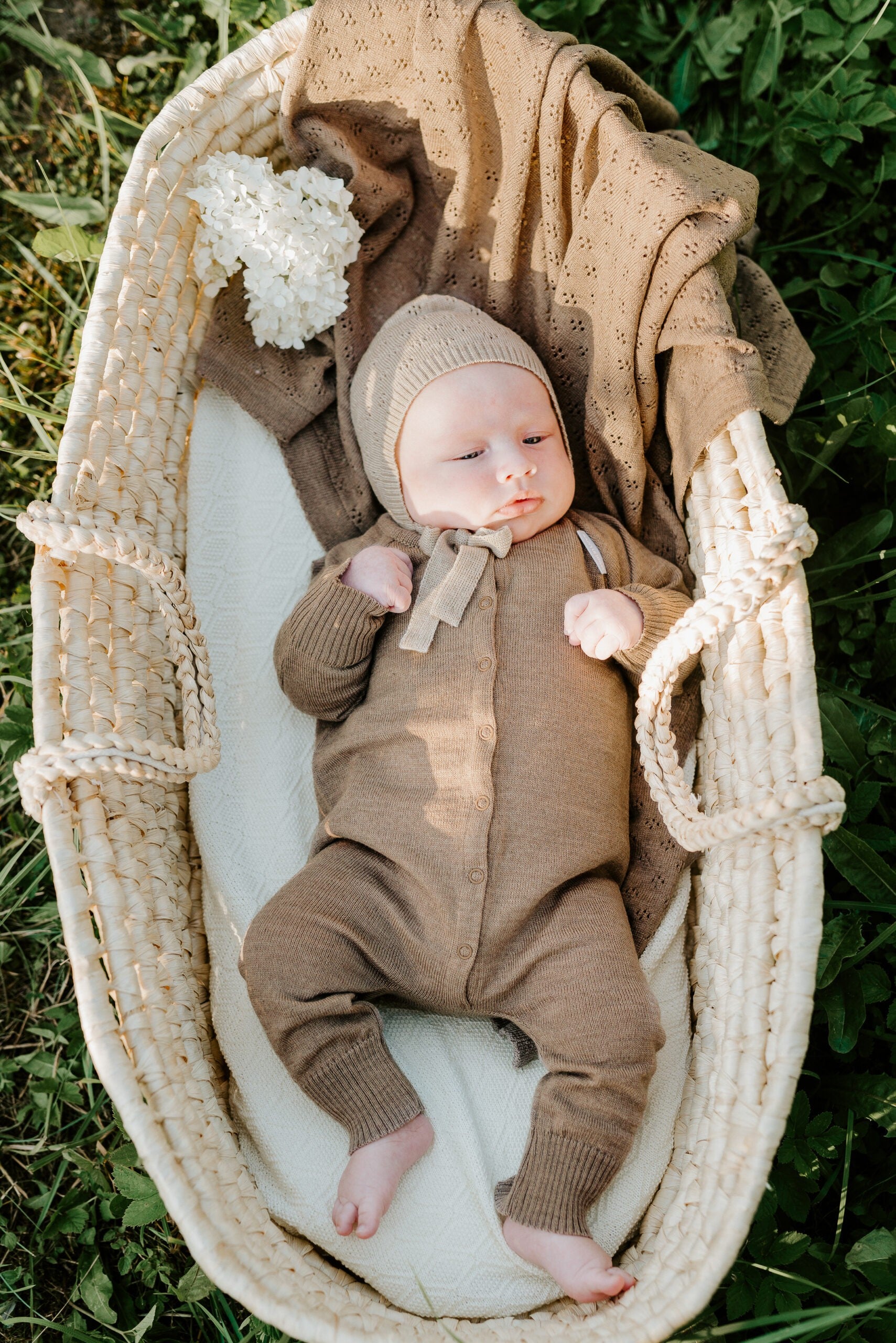 The LOVE Baby Blanket - Ultra-Soft Merino Wool with Floral Pattern - Perfect for All Seasons and Gift by Wool In Love at www.brixbailey.com