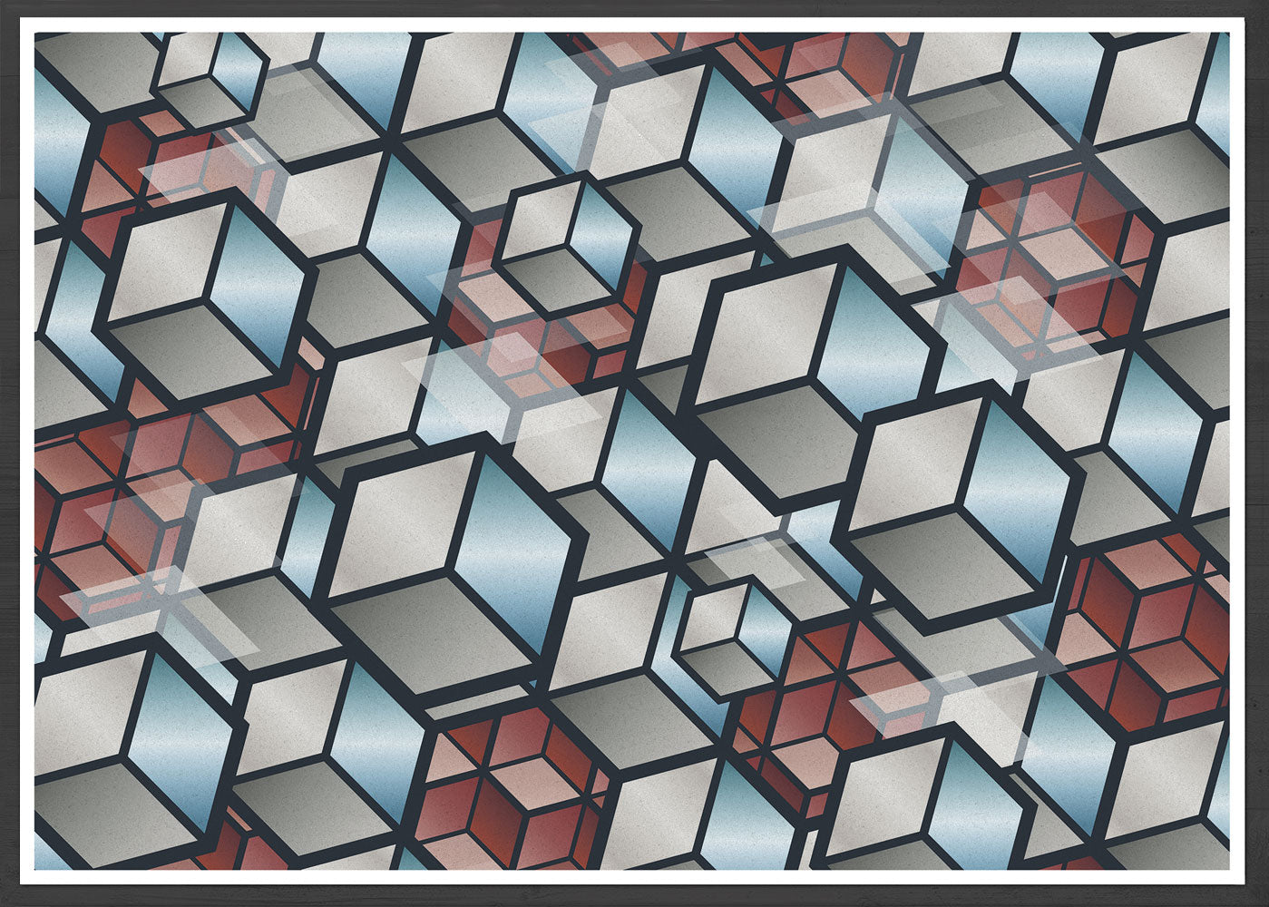 Metal Cubes Geometric Cube Print