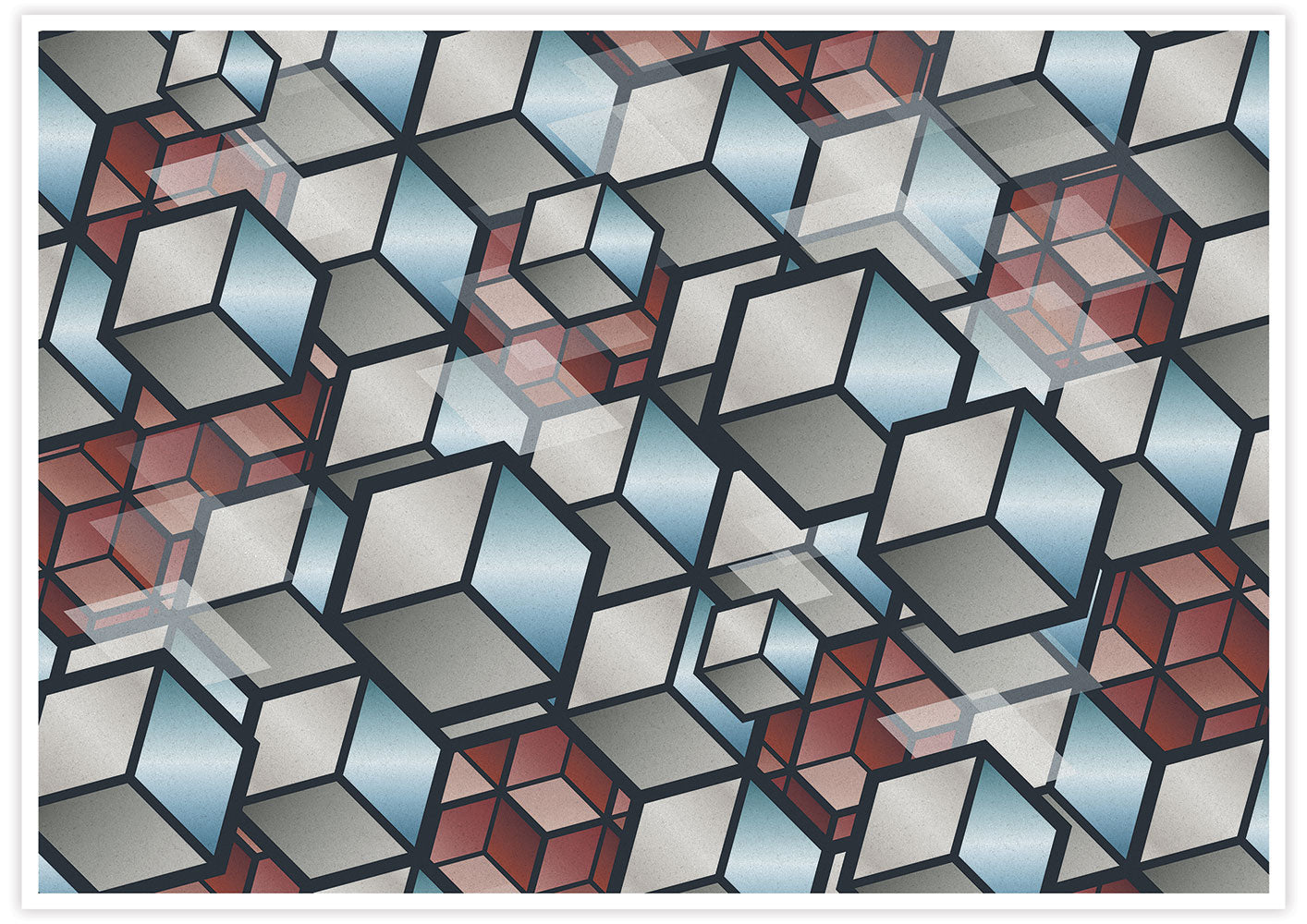 Metal Cubes Geometric Cube Print