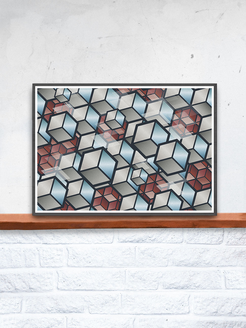 Metal Cubes Geometric Cube Print